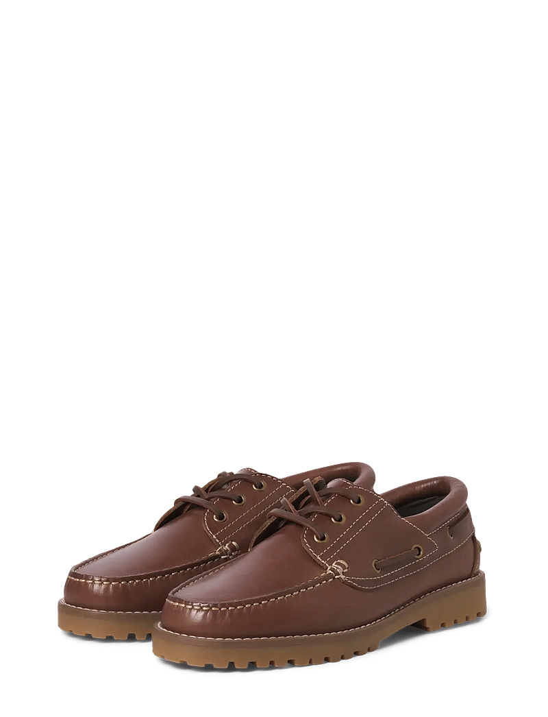 Jack & Jones - JFWBROOKLYN LEATHER BOAT SHOE LN - collections - cognac - 3