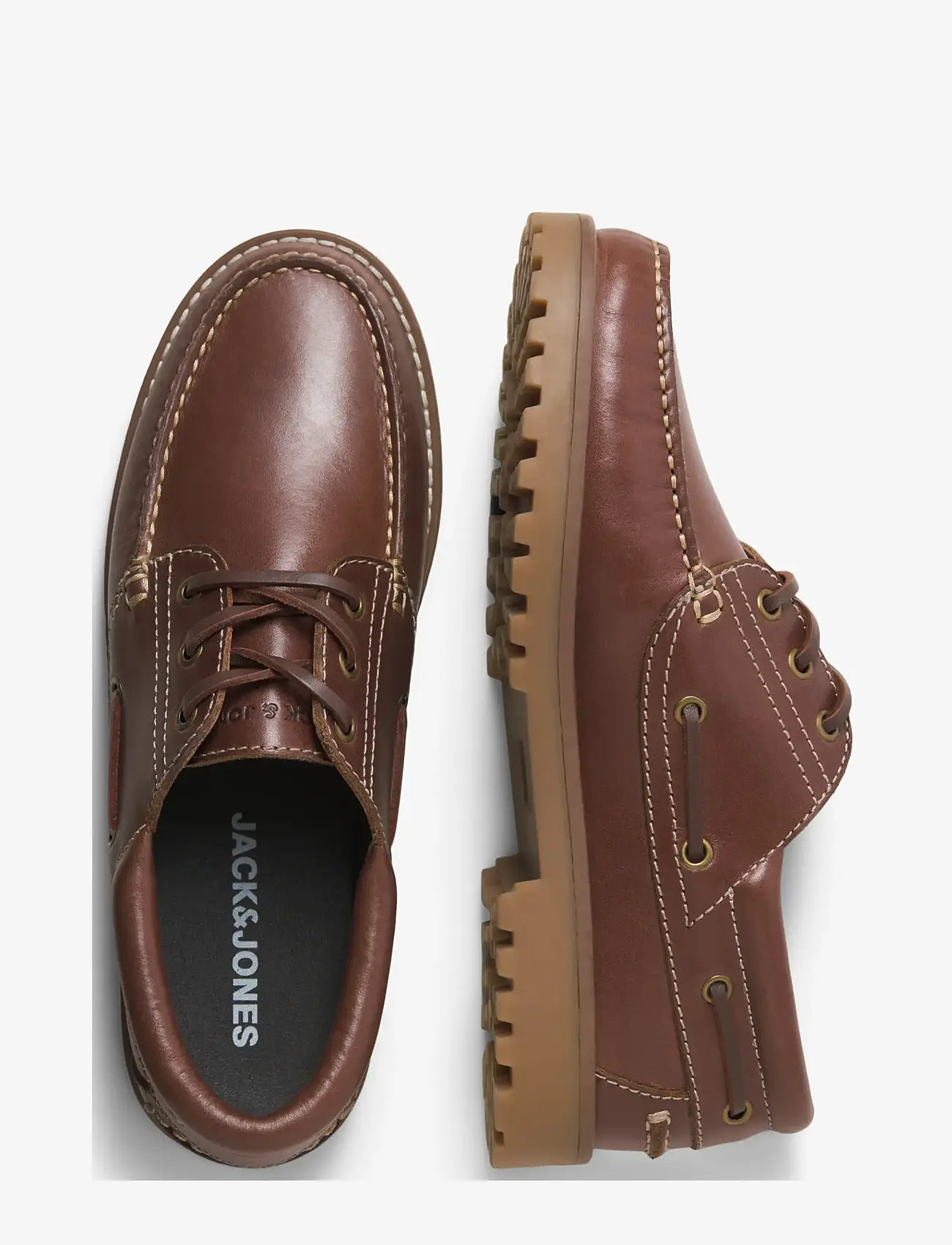 Jack & Jones - JFWBROOKLYN LEATHER BOAT SHOE LN - collections - cognac - 5