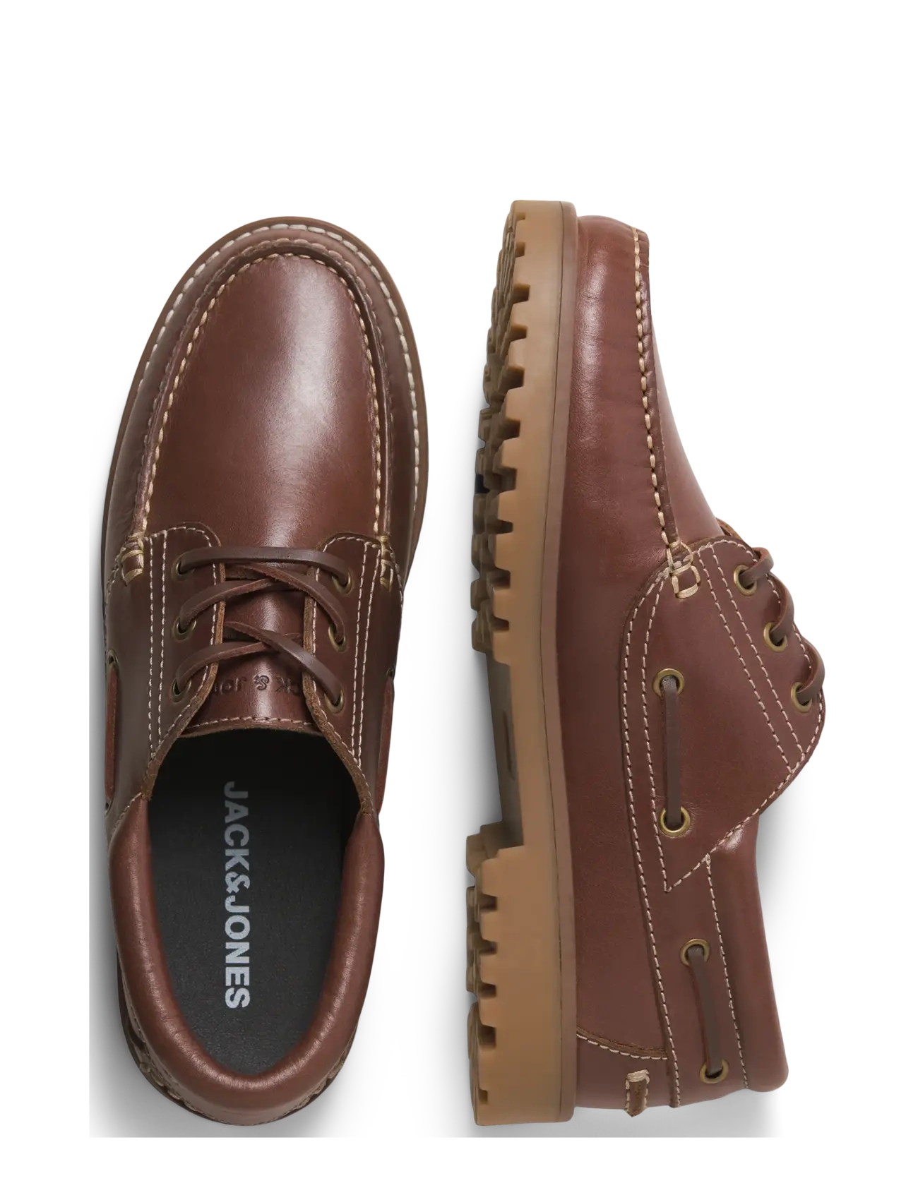 Jack & Jones - JFWBROOKLYN LEATHER BOAT SHOE LN - kollektionen - cognac - 5