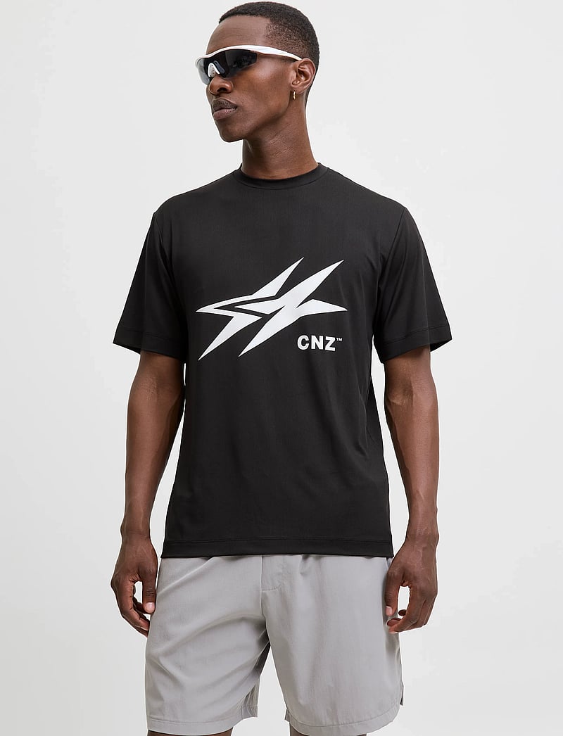 Jack & Jones - JCOCNZAMSTERDAM LOGO T-SHIRT - kortärmade t-shirts - black - 0