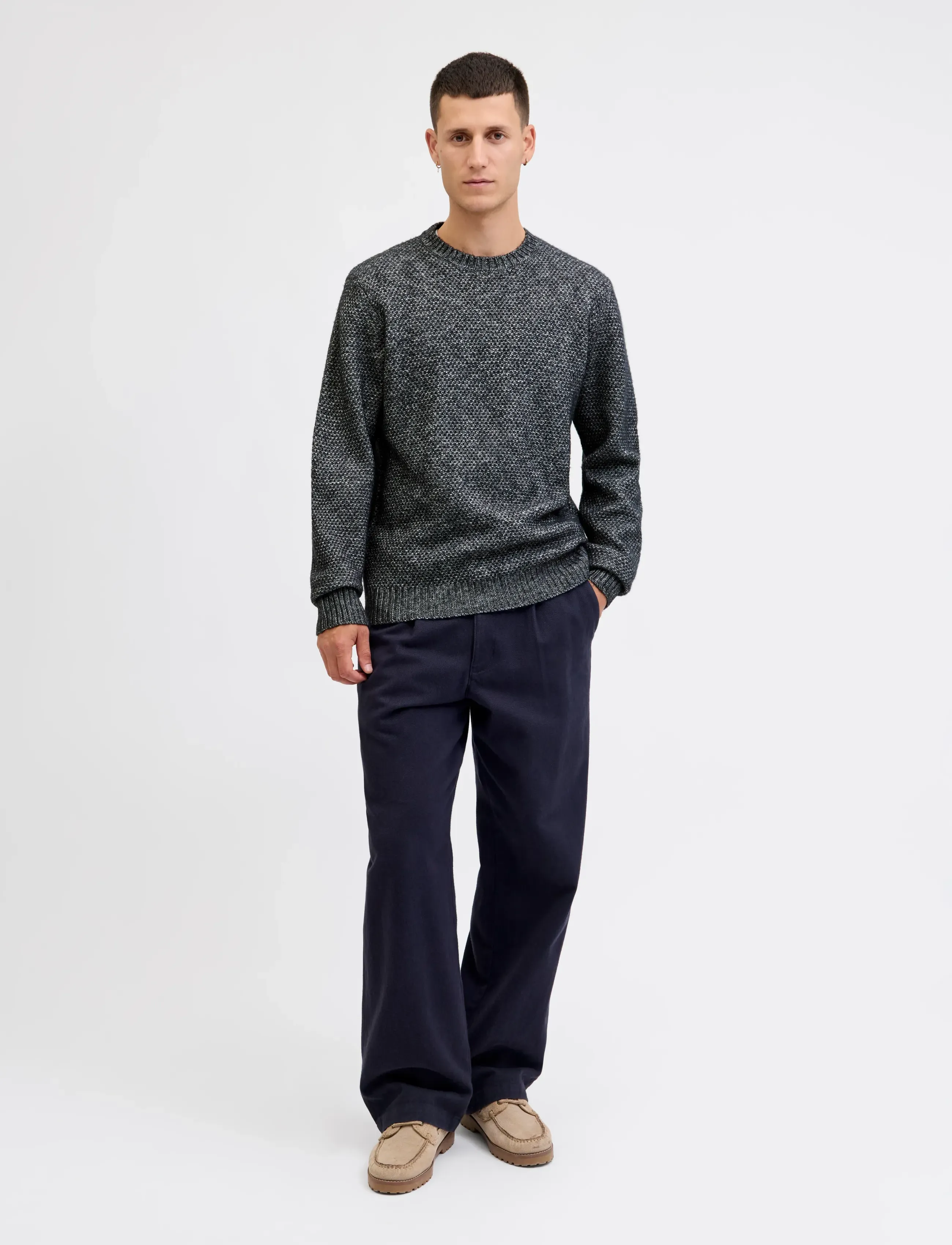 Jack & Jones - JPRBLAWILSON KNIT CREW NECK STYD AW25 - rund hals - night sky - 4