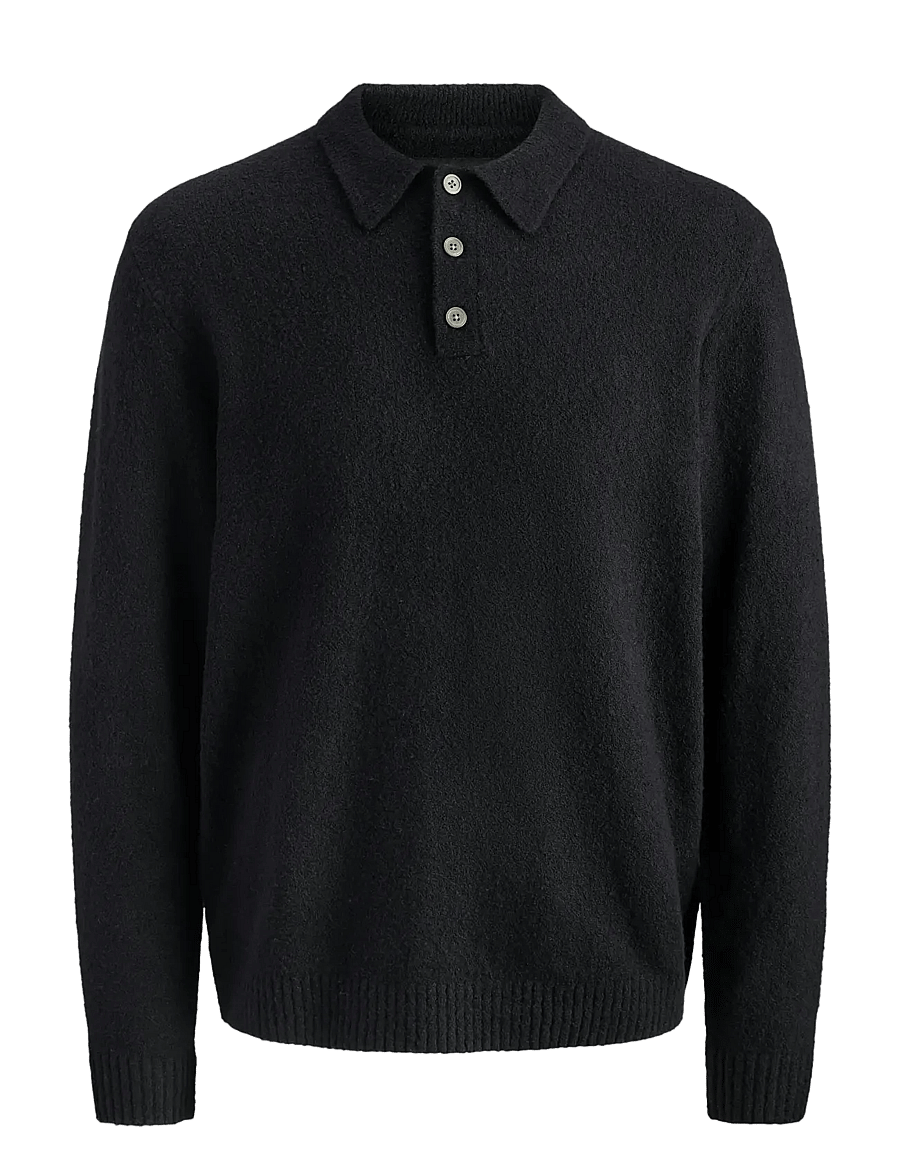 Jack & Jones - JPRBLAMAVERICK KNIT PACK BF LN - poloer i strik med lange ærmer - black - 1