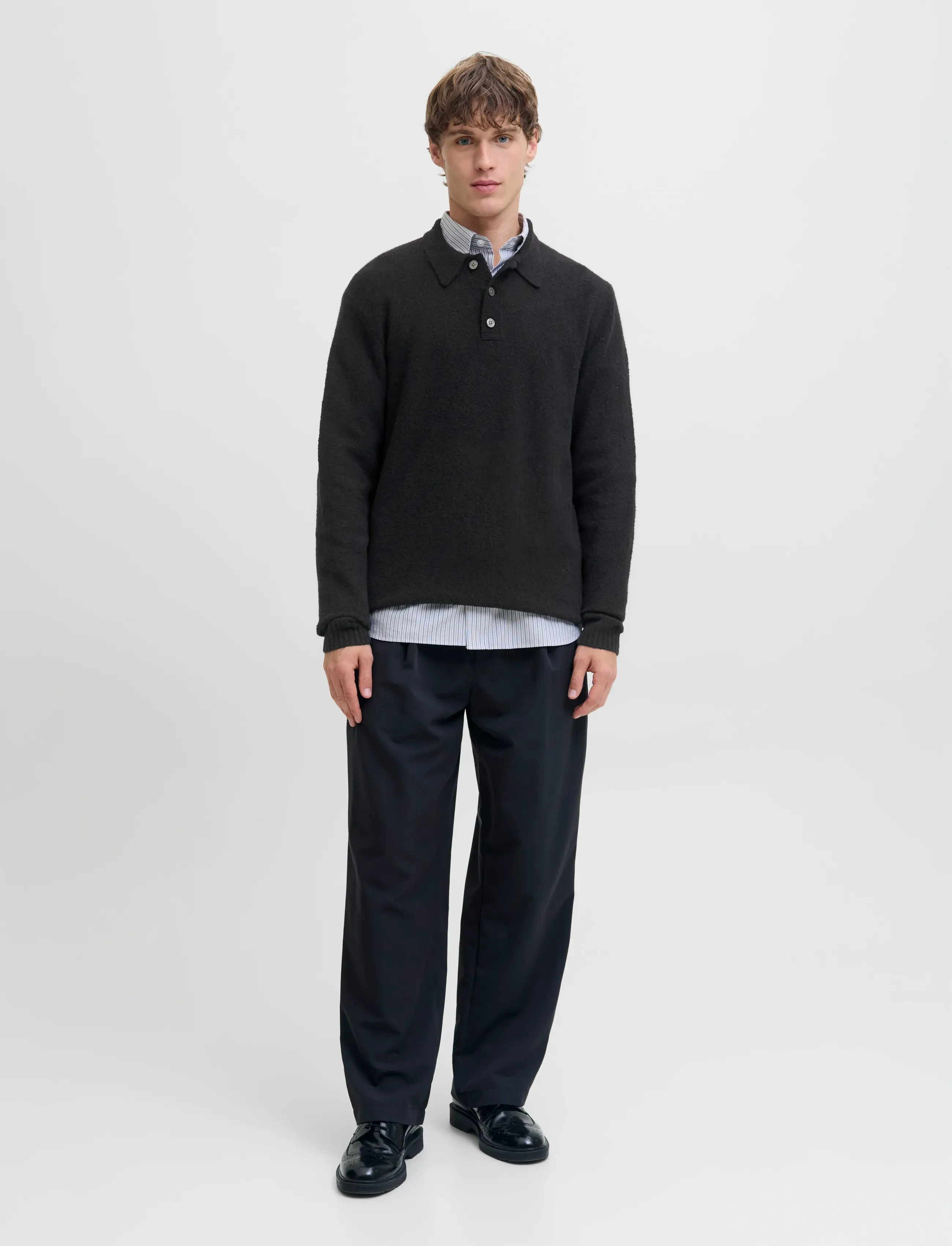 Jack & Jones - JPRBLAMAVERICK KNIT PACK BF LN - poloer i strik med lange ærmer - black - 3