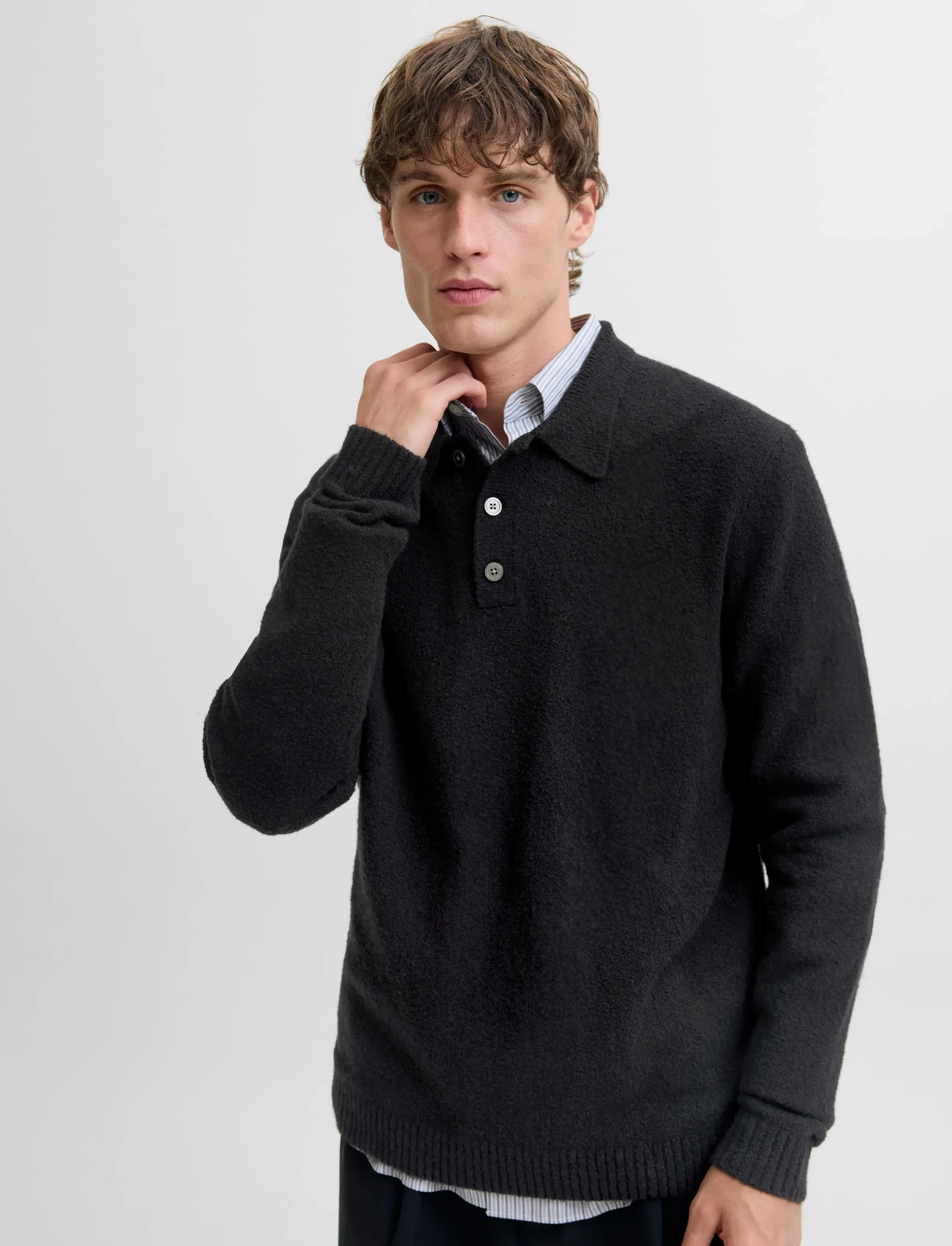 Jack & Jones - JPRBLAMAVERICK KNIT PACK BF LN - poloer i strik med lange ærmer - black - 5