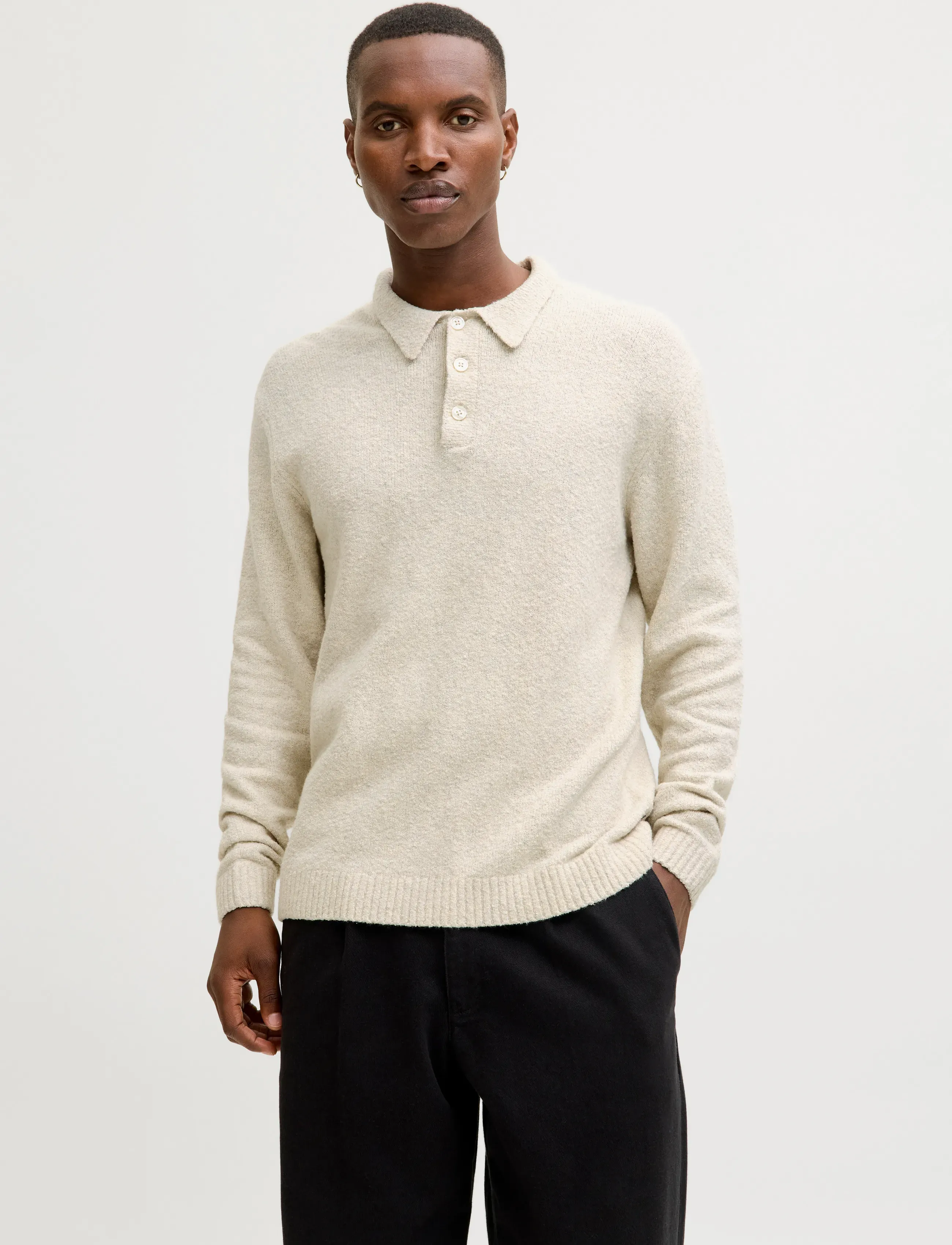 Jack & Jones Jprblamaverick Knit Pack Bf Ln, Mænd, Strikpolo, Cream, Str: M