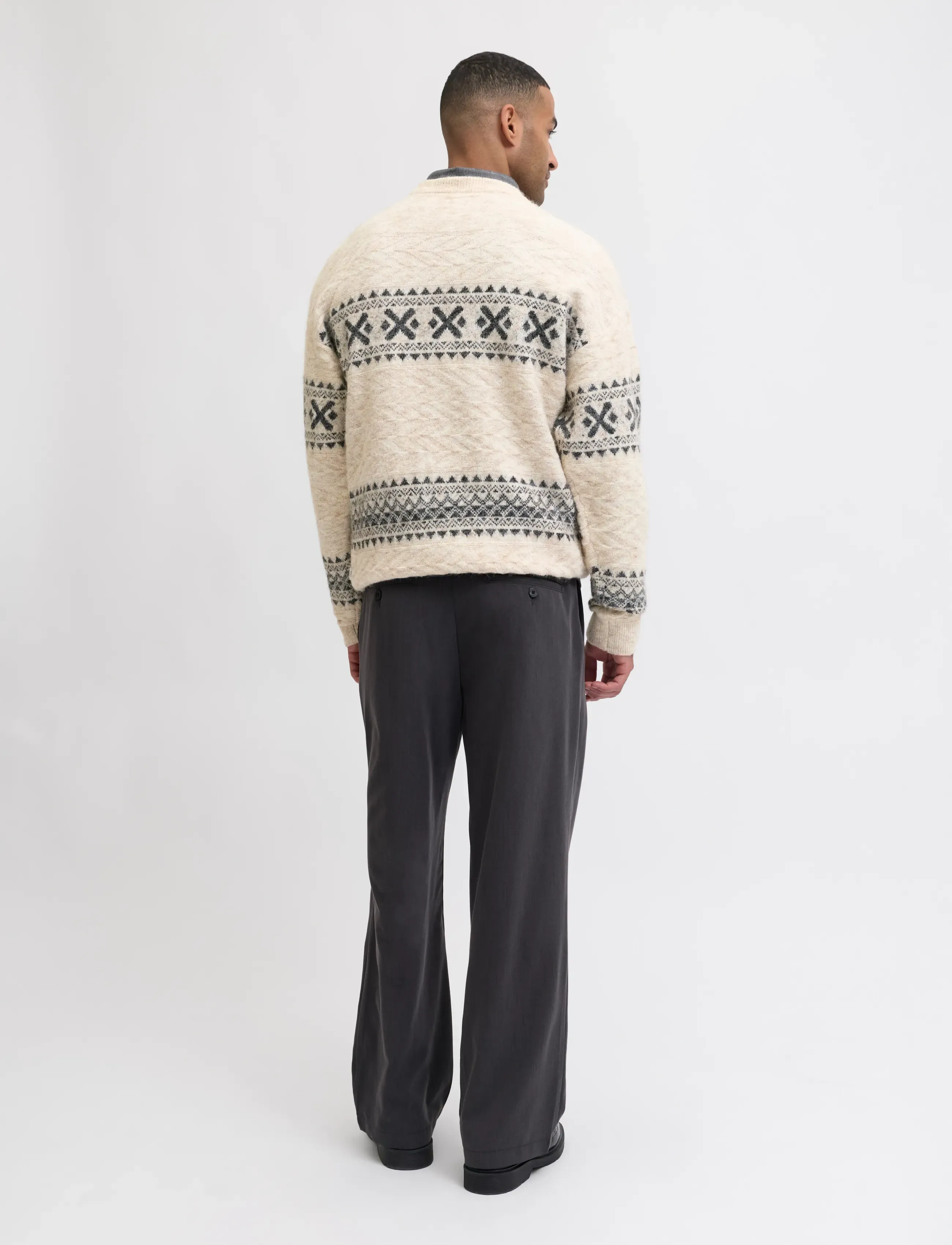Jack & Jones - JPRBLUMAX FAIRISLE KNIT CREW NECK LN - simply taupe - 3