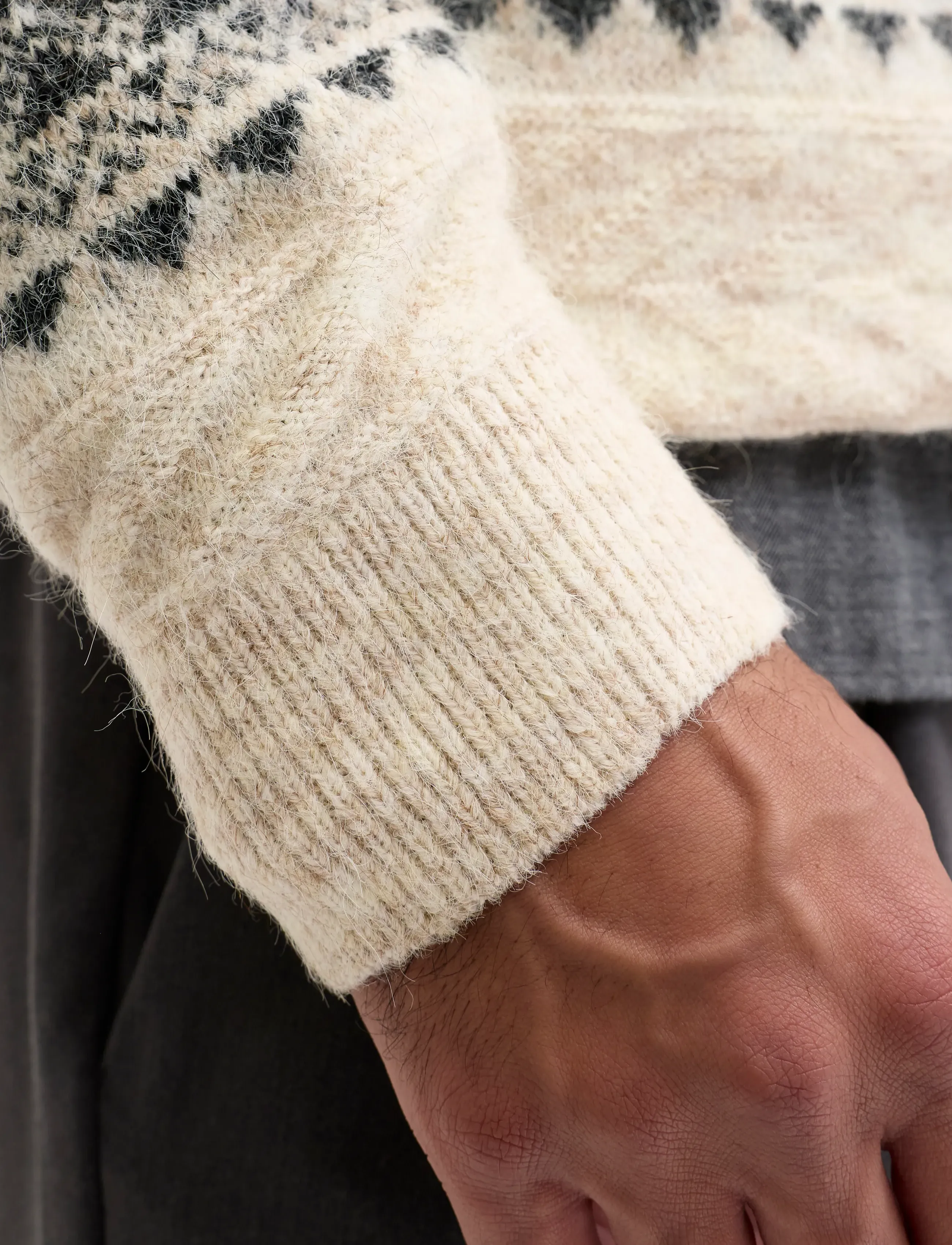 Jack & Jones - JPRBLUMAX FAIRISLE KNIT CREW NECK LN - simply taupe - 5
