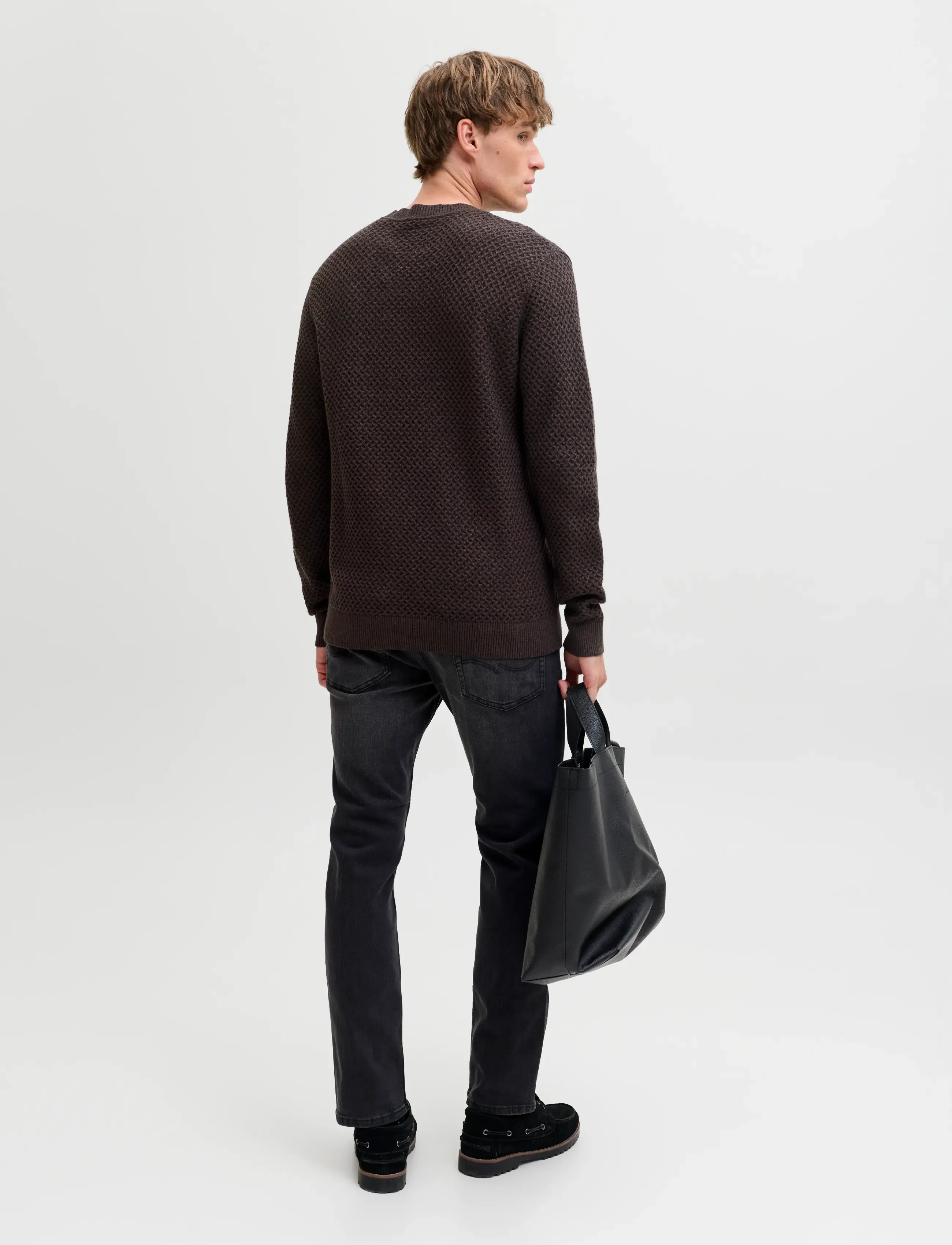 Jack & Jones - JPRBLUBARKLEY KNIT CREW NECK CH LN - pulls col rond - chocolate brown - 3
