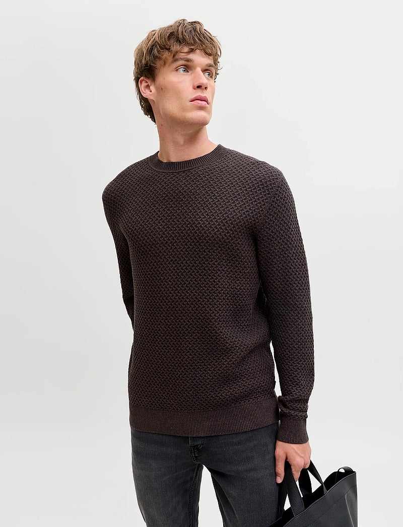 Jack & Jones JPRBLUBARKLEY CREW NECK 2 PACK - Strickpullover - crocodile/chocolate brown/grün Jack & Jones JPRBLUBARKLEY CREW NECK 2 PACK - Strickpullover - crocodile/chocolate brown/grün