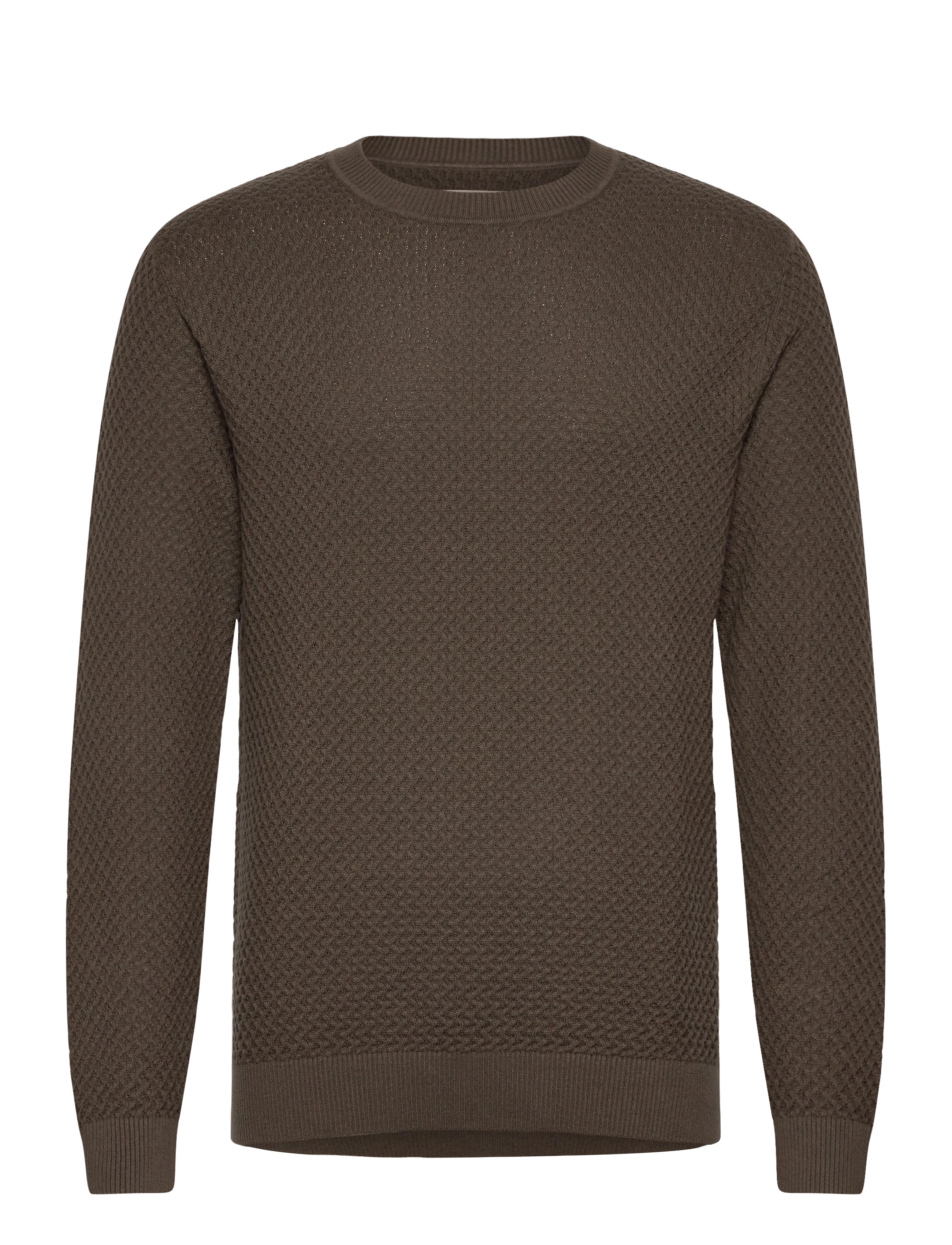 Jack & Jones JPRBLUBARKLEY KNIT CREW NECK CH LN - Rundhals - CROCODILE / brown