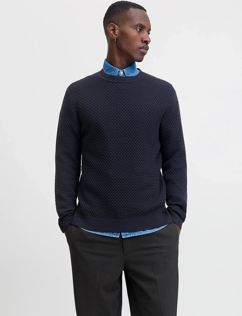 Jack & Jones - JPRBLUBARKLEY KNIT CREW NECK CH LN - rundhals - night sky - 0
