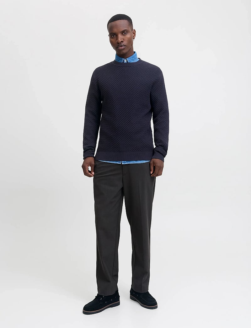 Jack & Jones - JPRBLUBARKLEY KNIT CREW NECK CH LN - rundhals - night sky - 4