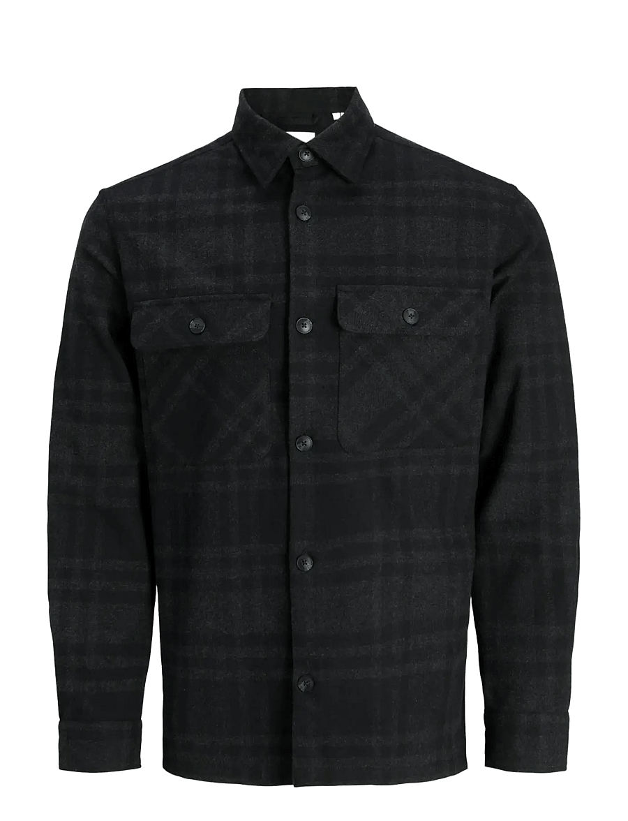 Jack & Jones - JPRRAYLE MELANGE CHECK L/S OVERSHIRT SN - collecties - black beauty - 1