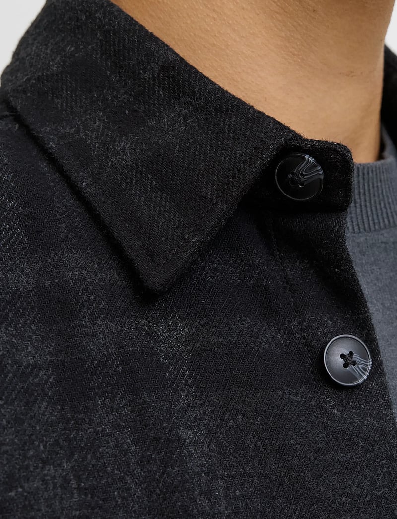 Jack & Jones - JPRRAYLE MELANGE CHECK L/S OVERSHIRT SN - kolekcijas - black beauty - 3