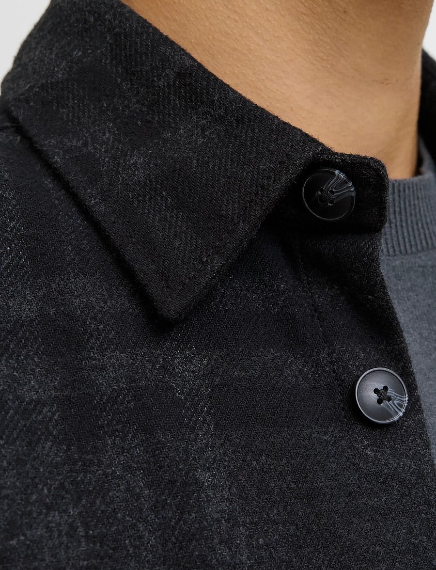 Jack & Jones - JPRRAYLE MELANGE CHECK L/S OVERSHIRT SN - collecties - black beauty - 3