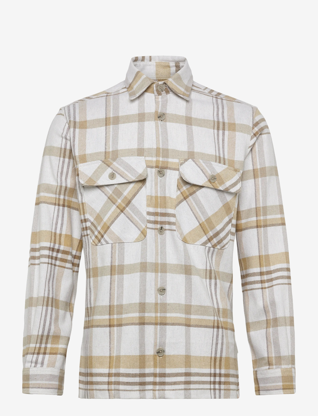 Jack & Jones - JPRRAYLE MELANGE CHECK L/S OVERSHIRT SN - kollektioner - cloud cream - 1