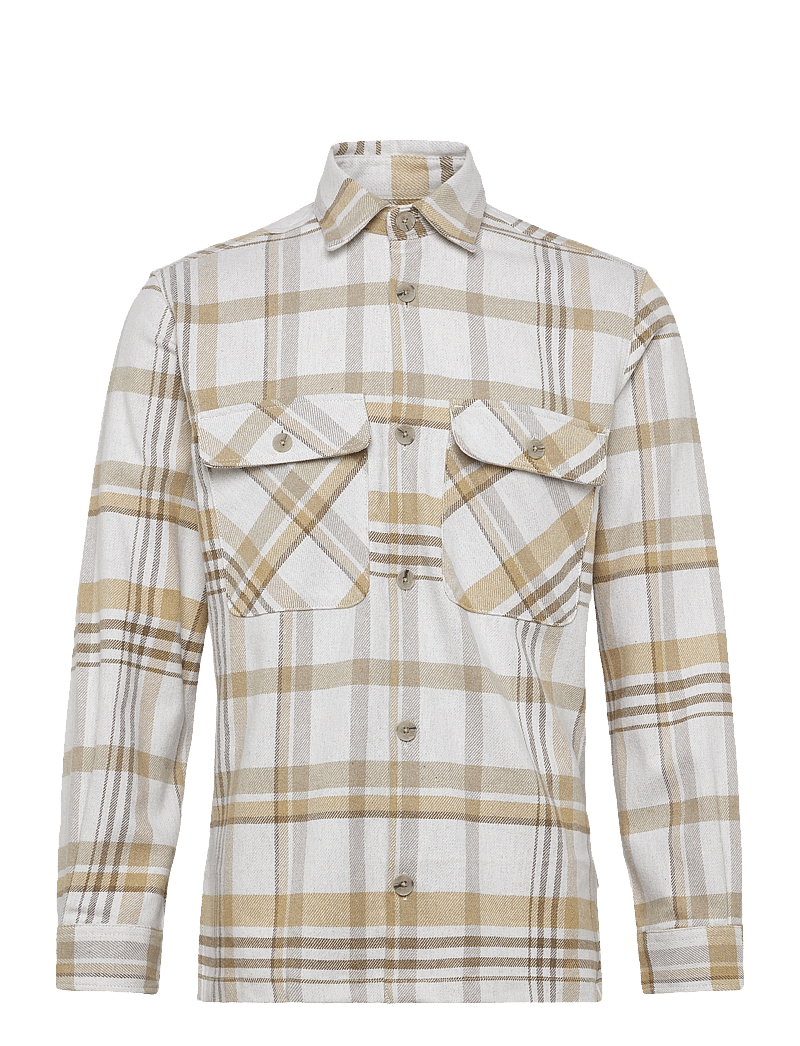 Jack & Jones - JPRRAYLE MELANGE CHECK L/S OVERSHIRT SN - kollektioner - cloud cream - 1