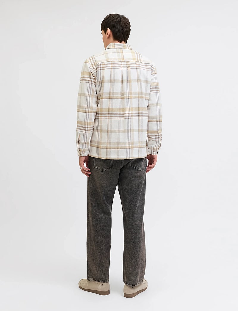 Jack & Jones - JPRRAYLE MELANGE CHECK L/S OVERSHIRT SN - kollektioner - cloud cream - 3