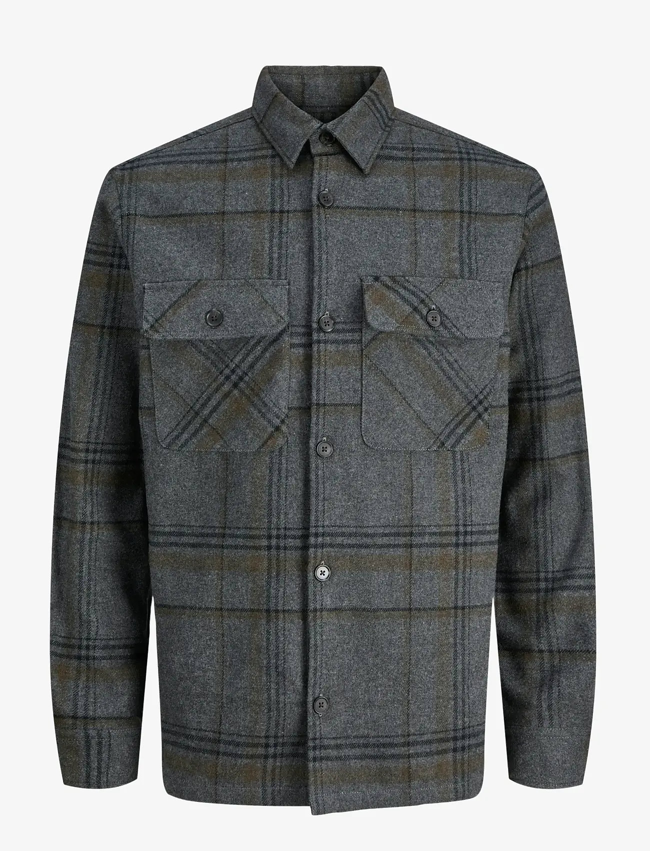 Jack & Jones - JPRRAYLE MELANGE CHECK L/S OVERSHIRT SN - kollektsioonid - dark grey - 1