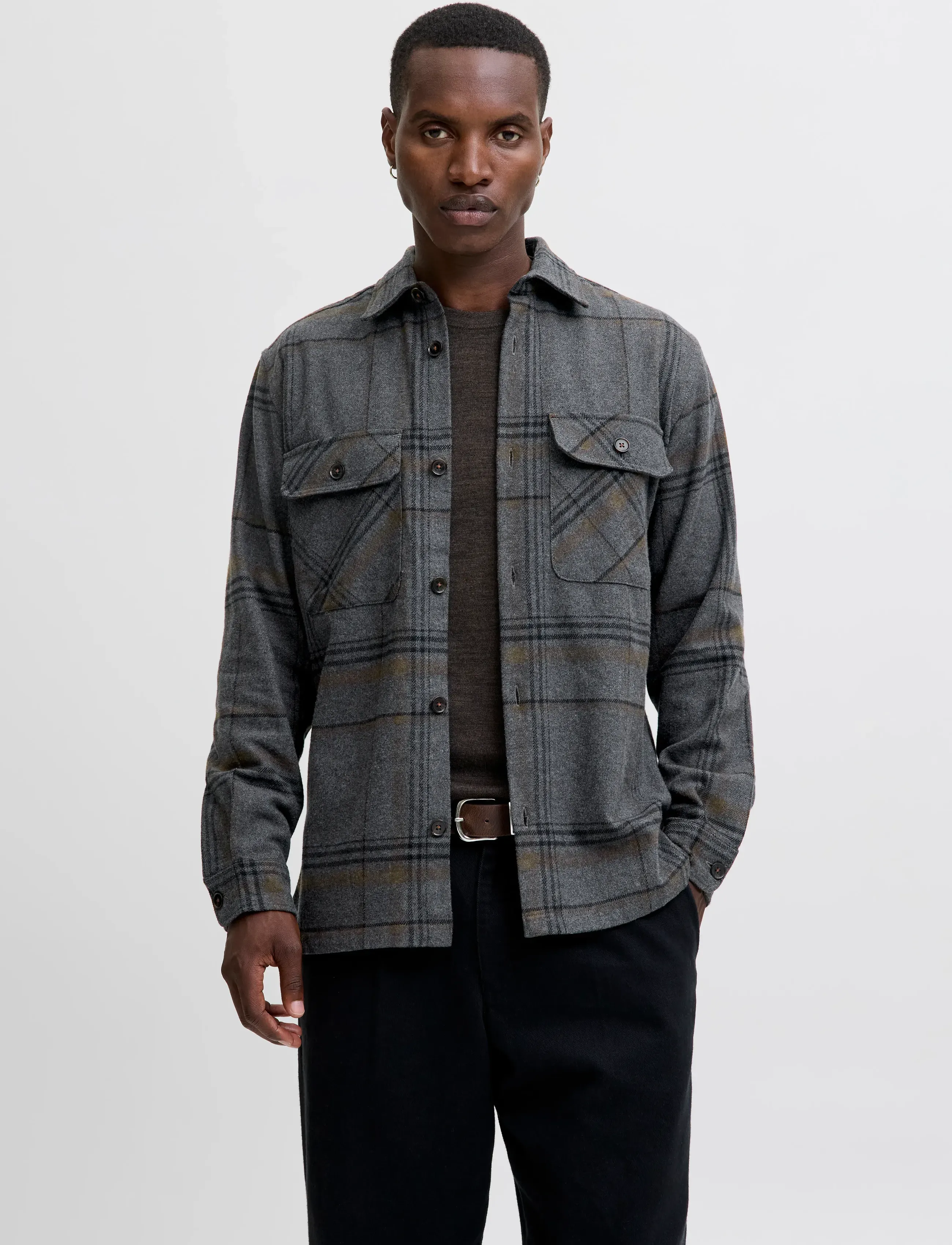 JACK & JONES Jprrayle Melange Check L/S Overshirt Sn overshirts herr – bild 2