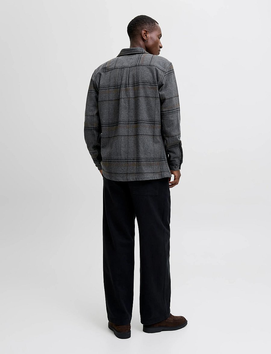 Jack & Jones - JPRRAYLE MELANGE CHECK L/S OVERSHIRT SN - kolekcje - dark grey - 2