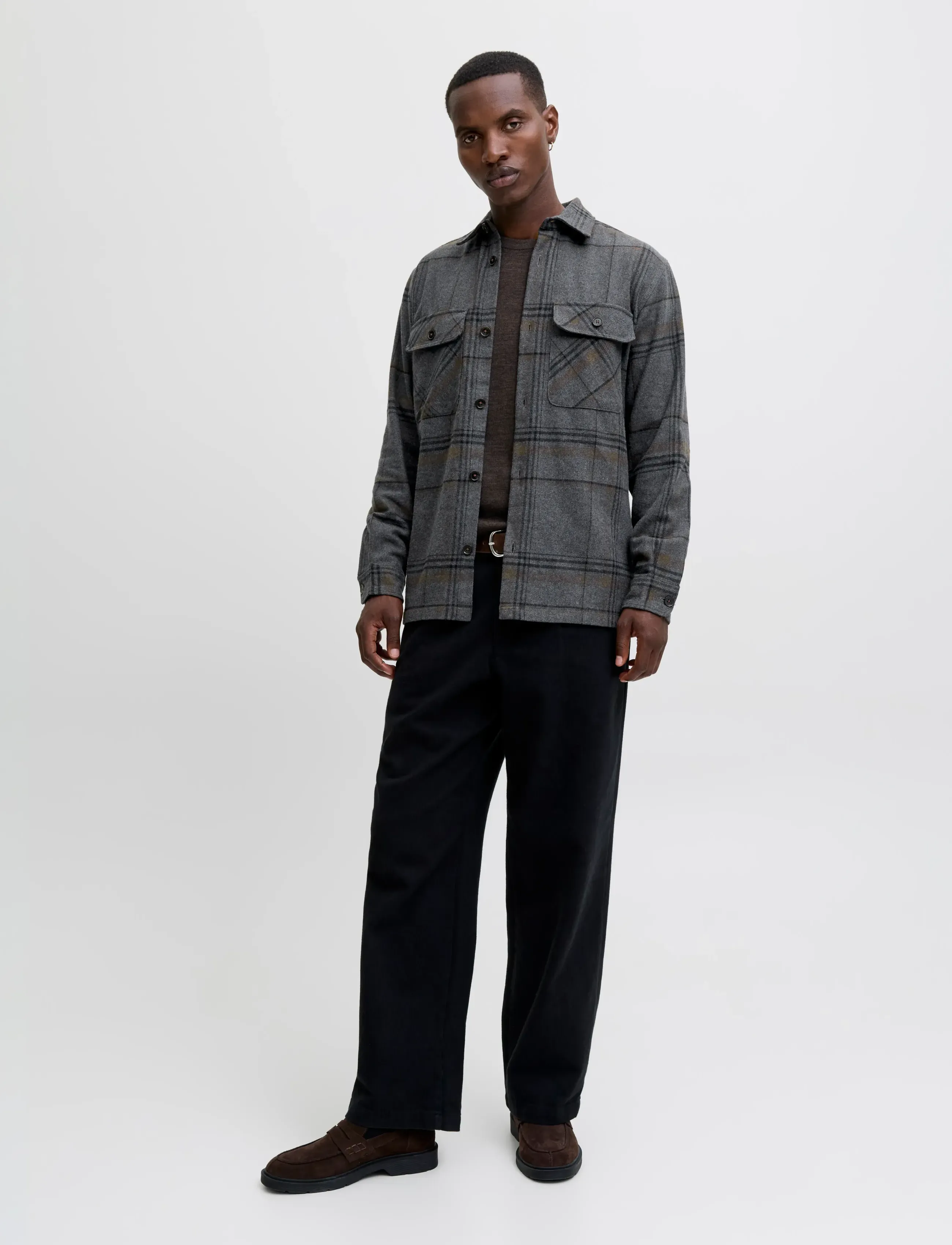 Jack & Jones - JPRRAYLE MELANGE CHECK L/S OVERSHIRT SN - kolekcje - dark grey - 3