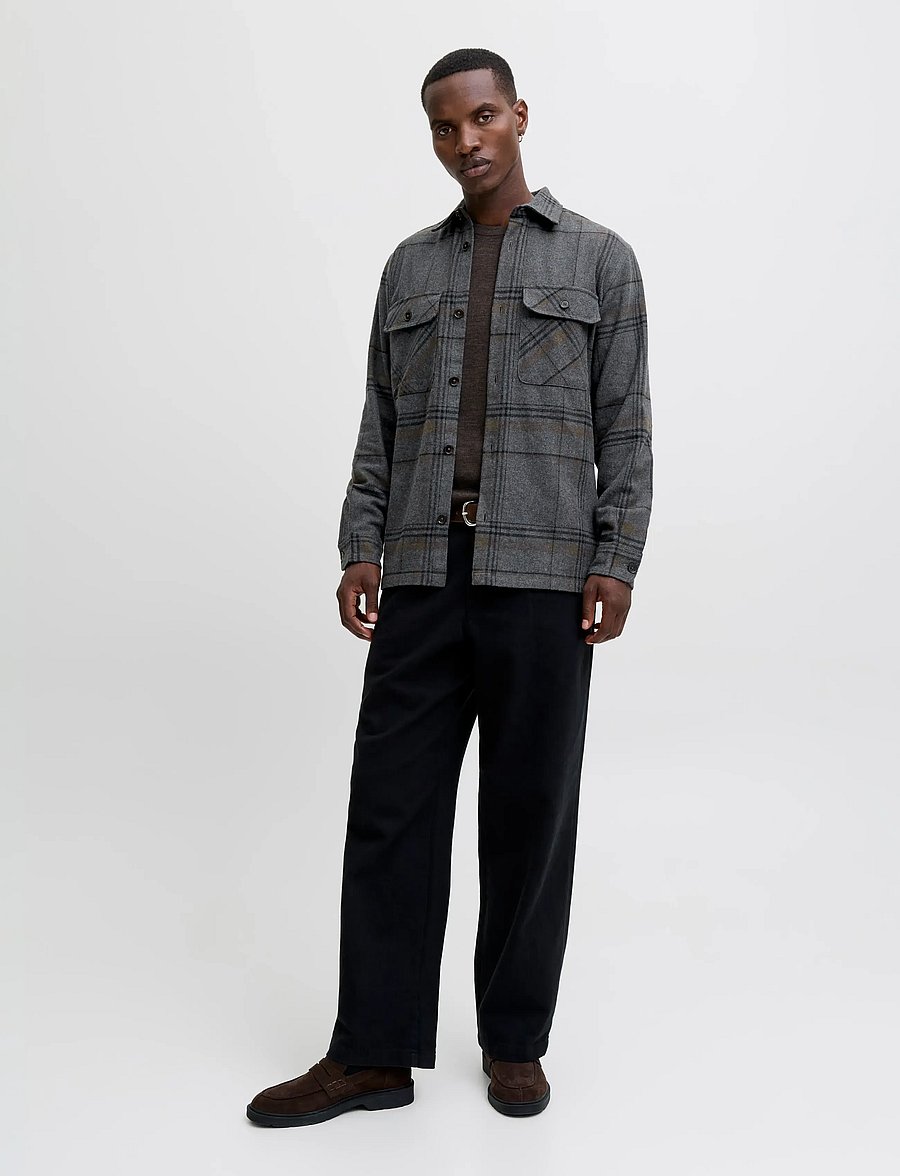 Jack & Jones - JPRRAYLE MELANGE CHECK L/S OVERSHIRT SN - kolekcje - dark grey - 3