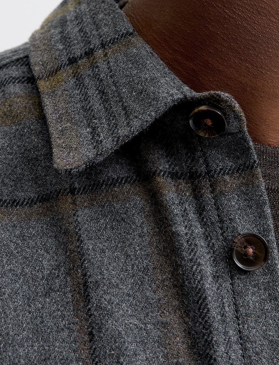 Jack & Jones - JPRRAYLE MELANGE CHECK L/S OVERSHIRT SN - kolekcje - dark grey - 4