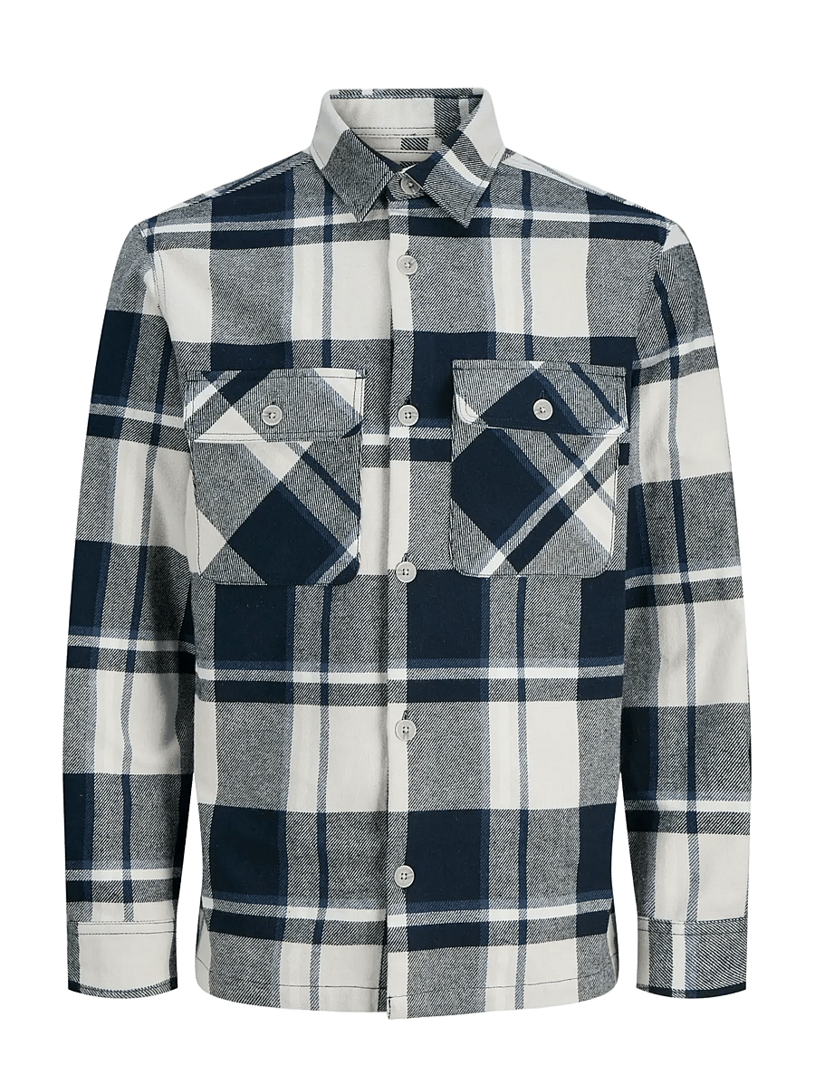 Jack & Jones - JPRRAYLE MELANGE CHECK L/S OVERSHIRT SN - kollektioner - dark navy - 1