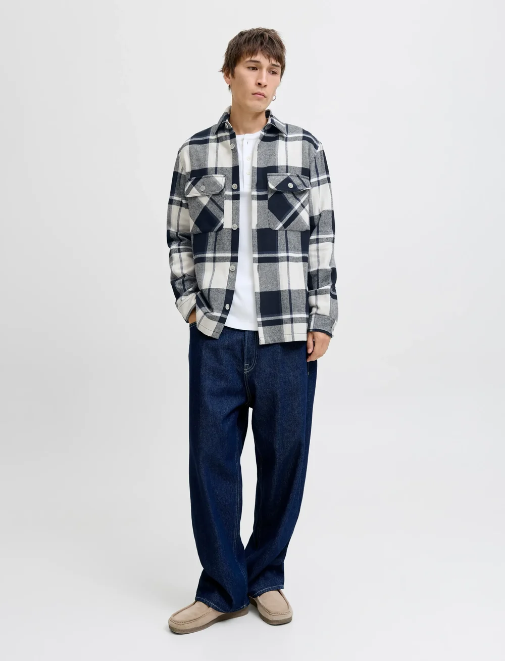 Jack & Jones - JPRRAYLE MELANGE CHECK L/S OVERSHIRT SN - kollektsioonid - dark navy - 0