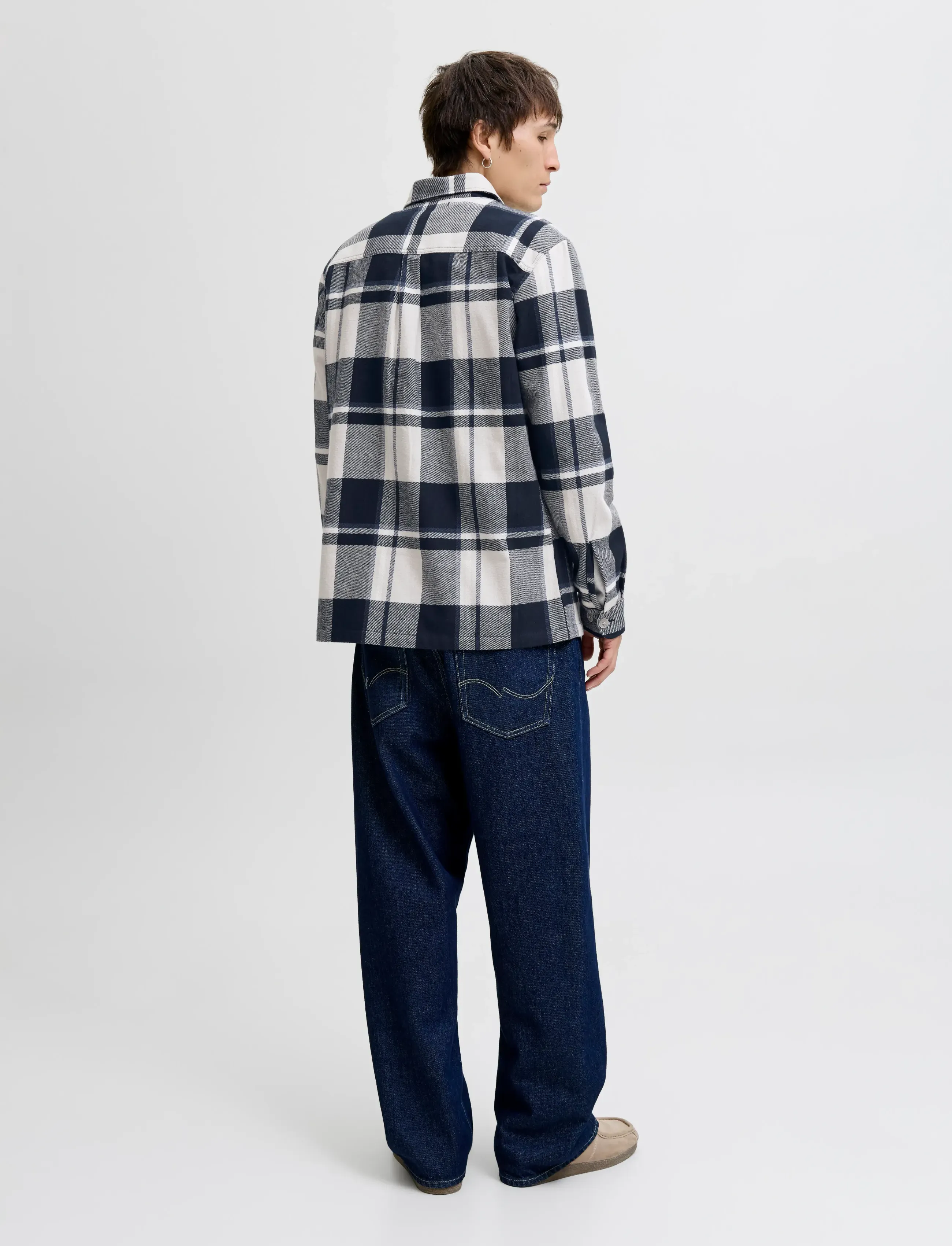 Jack & Jones - JPRRAYLE MELANGE CHECK L/S OVERSHIRT SN - overshirts - dark navy - 2