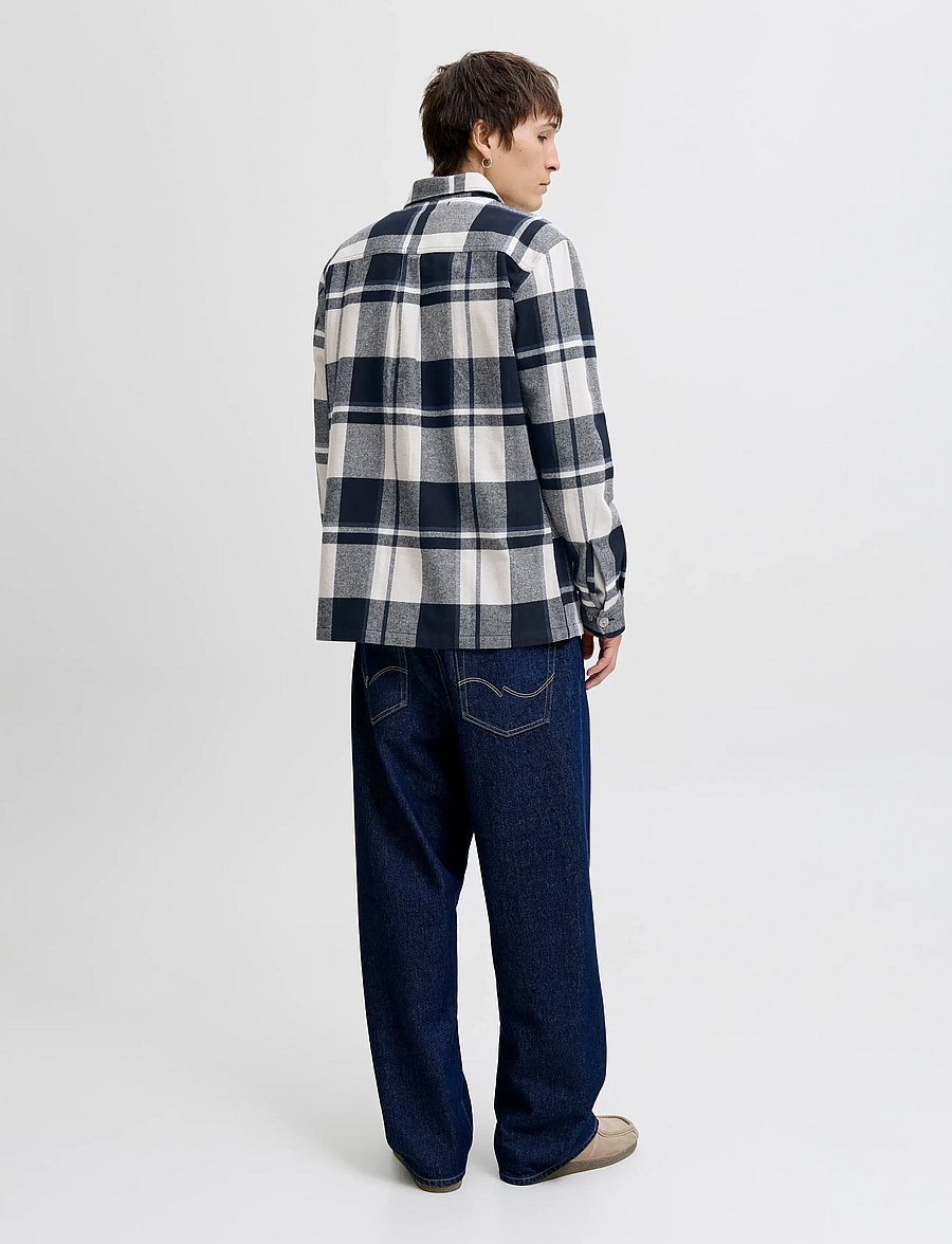 Jack & Jones - JPRRAYLE MELANGE CHECK L/S OVERSHIRT SN - kollektioner - dark navy - 2
