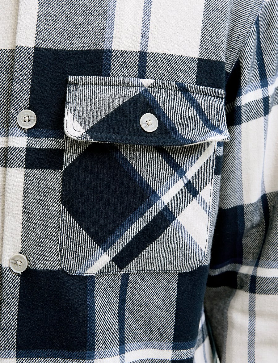Jack & Jones - JPRRAYLE MELANGE CHECK L/S OVERSHIRT SN - kollektioner - dark navy - 5