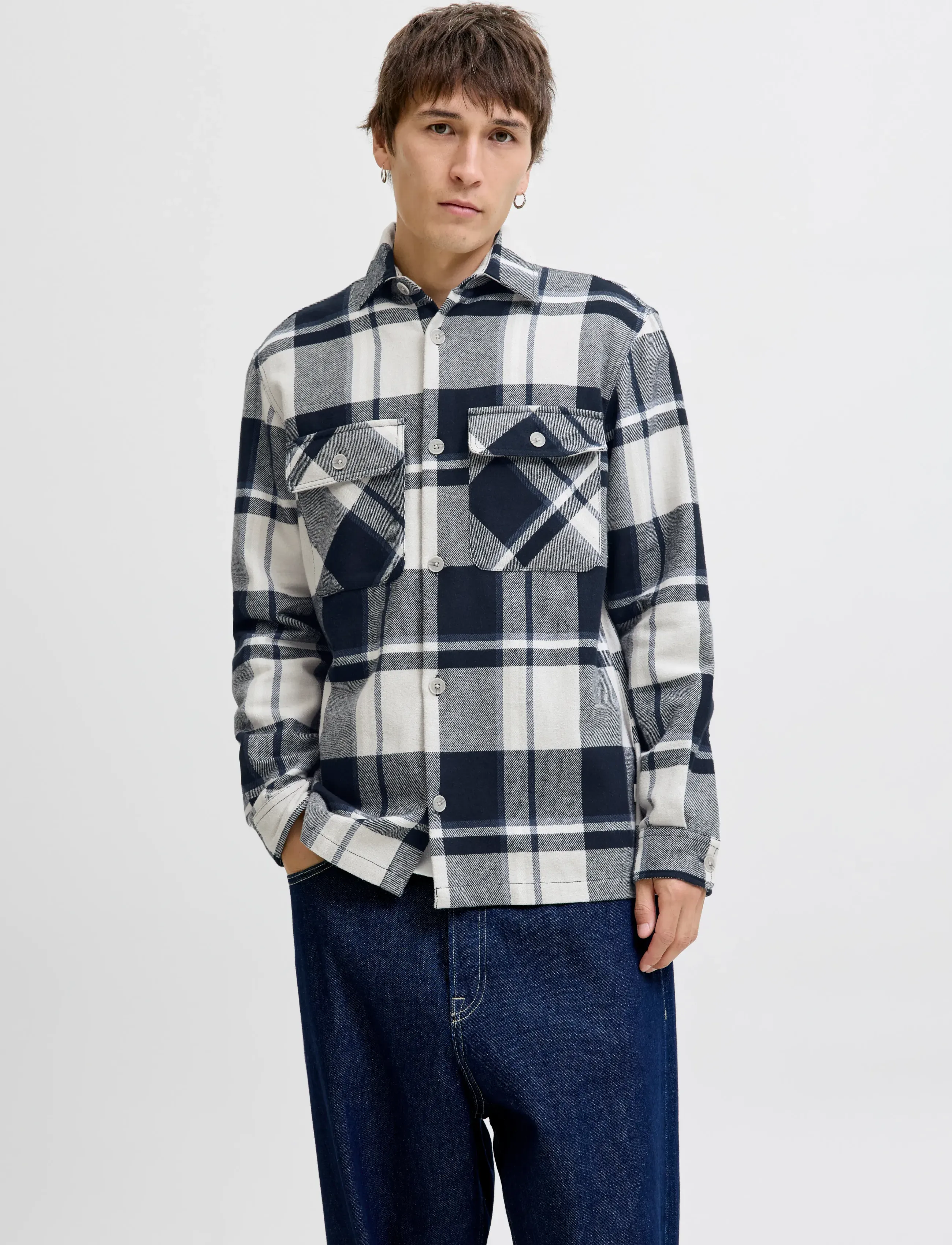 JACK & JONES Jprrayle Melange Check L/S Overshirt Sn overshirts herr – bild 6