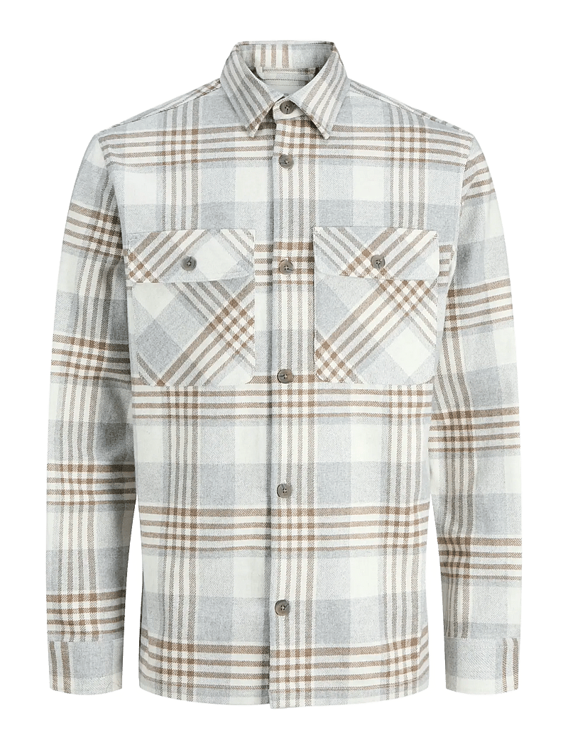 Jack & Jones - JPRRAYLE MELANGE CHECK L/S OVERSHIRT SN - kollektioner - ermine - 1