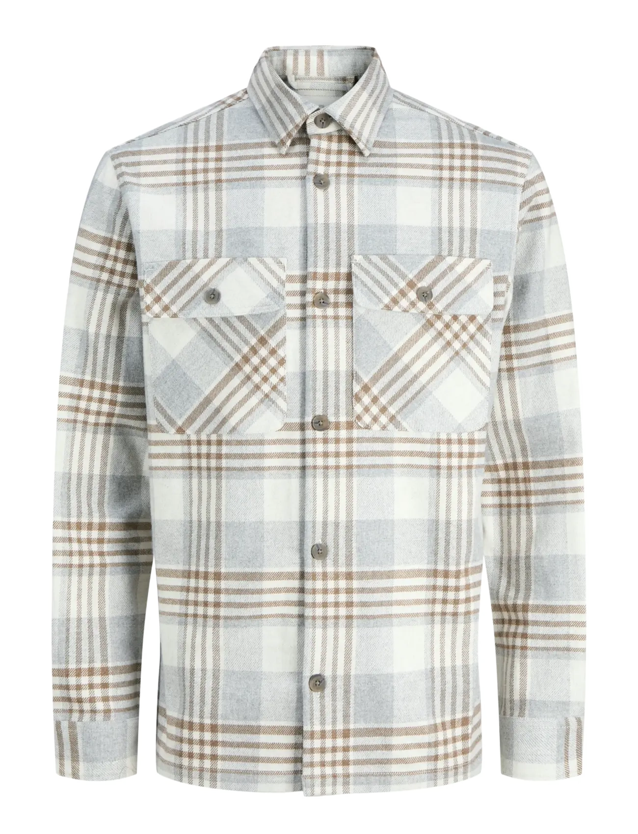 Jack & Jones JPRRAYLE MELANGE CHECK L/S OVERSHIRT SN - Overshirts - ERMINE / grey