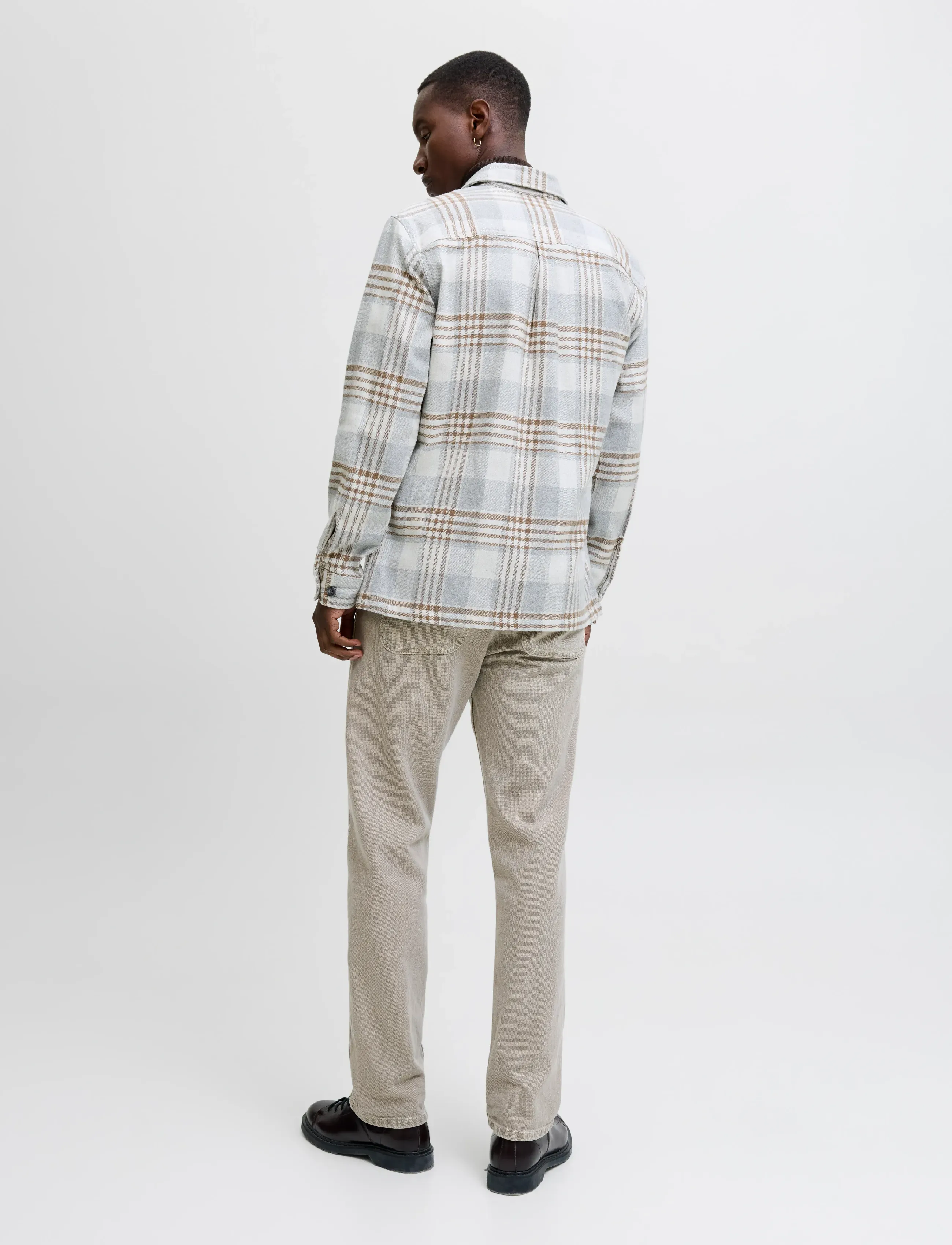 Jack & Jones - JPRRAYLE MELANGE CHECK L/S OVERSHIRT SN - collections - ermine - 2