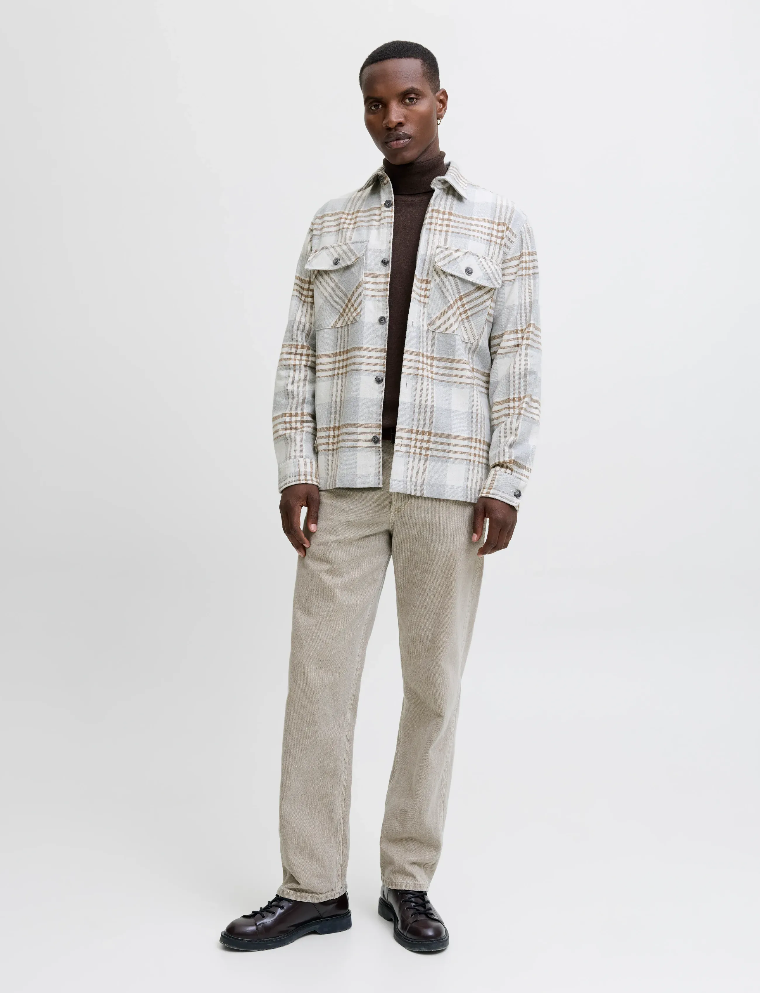 Jack & Jones - JPRRAYLE MELANGE CHECK L/S OVERSHIRT SN - collections - ermine - 3