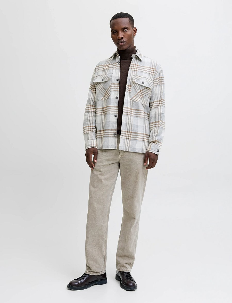Jack & Jones - JPRRAYLE MELANGE CHECK L/S OVERSHIRT SN - kollektioner - ermine - 3