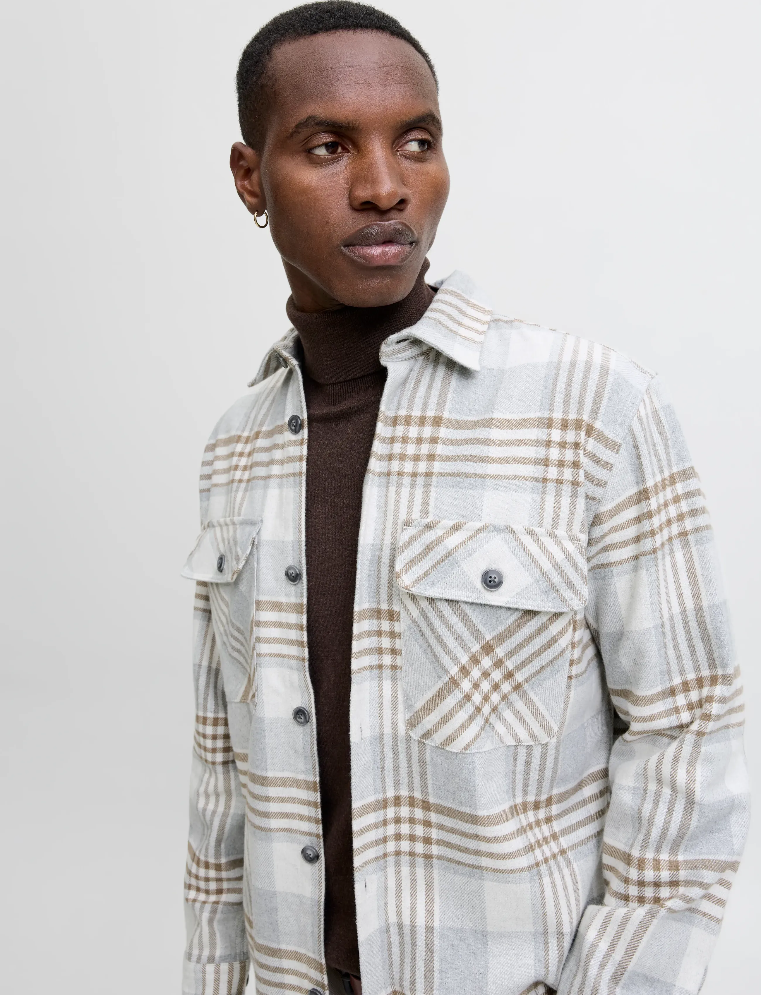 JACK & JONES Jprrayle Melange Check L/S Overshirt Sn overshirts herr – bild 7