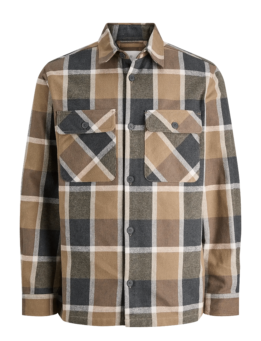 Jack & Jones - JPRRAYLE MELANGE CHECK L/S OVERSHIRT SN - kollektioner - malt ball - 1