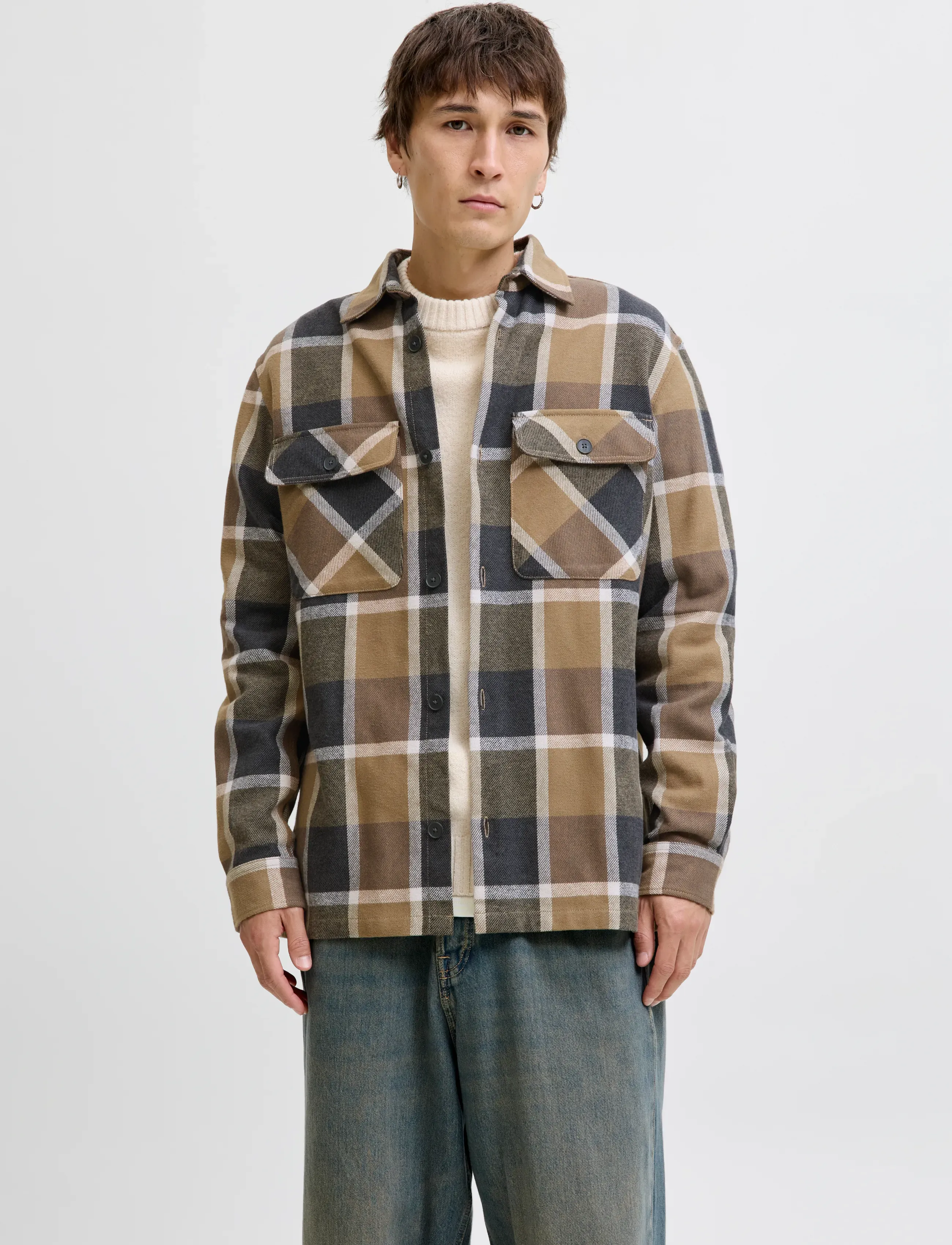 Jprrayle Melange Check L/S Overshirt Sn