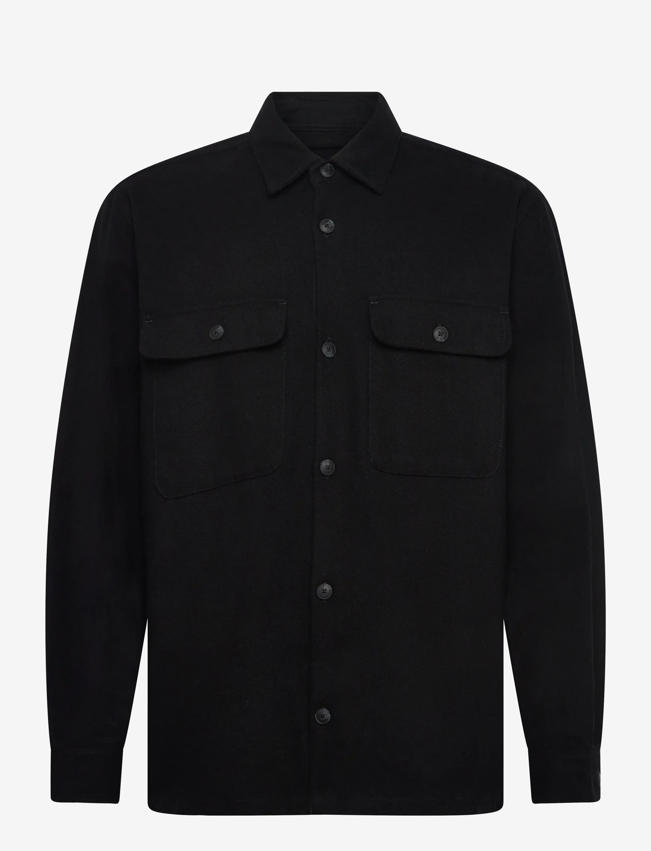 Jack & Jones - JPRRAYLE MELANGE SOLID L/S OVERSHIRT SN - efterårstøj - black beauty - 0
