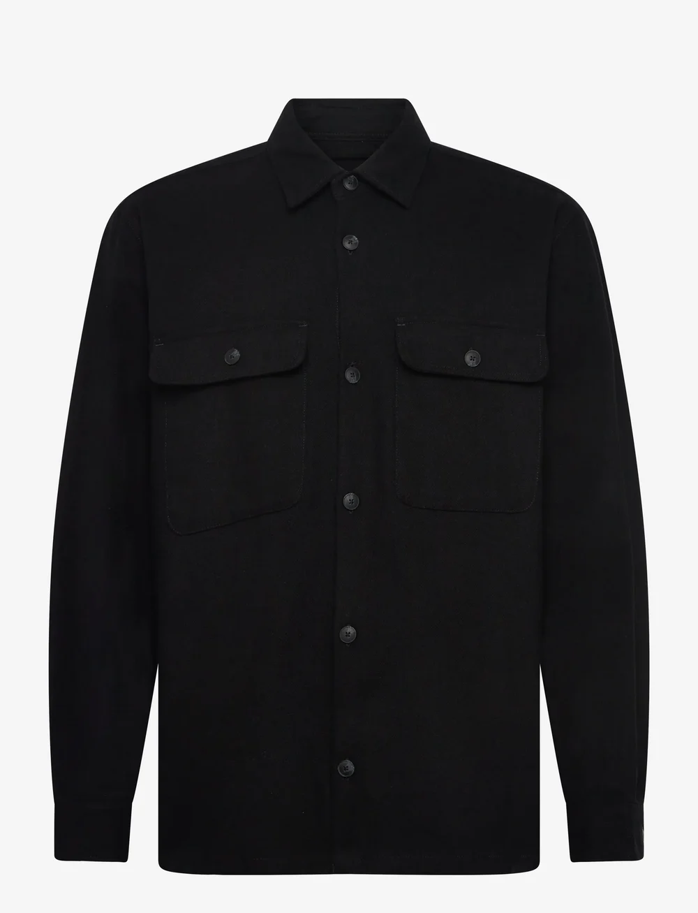 Jack & Jones - JPRRAYLE MELANGE SOLID L/S OVERSHIRT SN - kollektioner - black beauty - 0