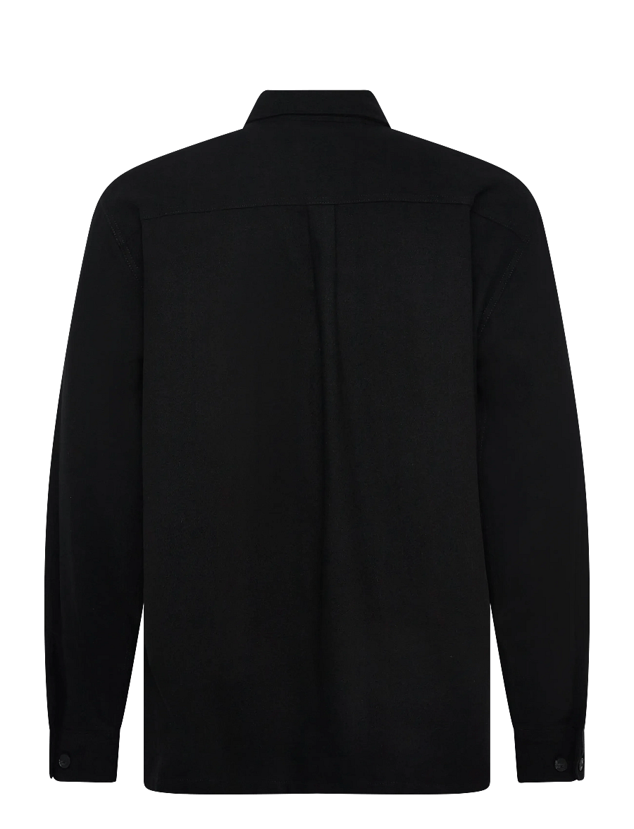 Jack & Jones - JPRRAYLE MELANGE SOLID L/S OVERSHIRT SN - kollektioner - black beauty - 2