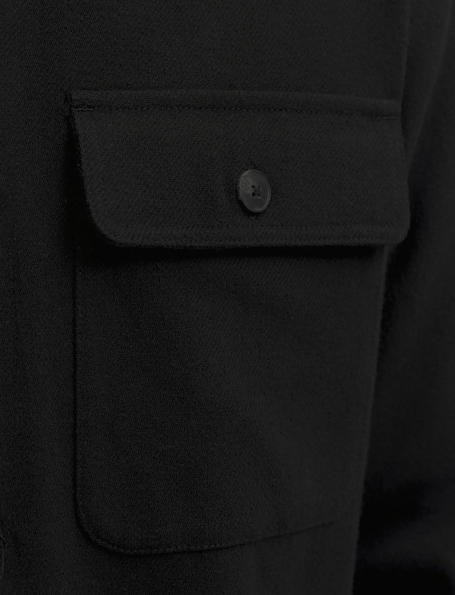 Jack & Jones - JPRRAYLE MELANGE SOLID L/S OVERSHIRT SN - kollektioner - black beauty - 5