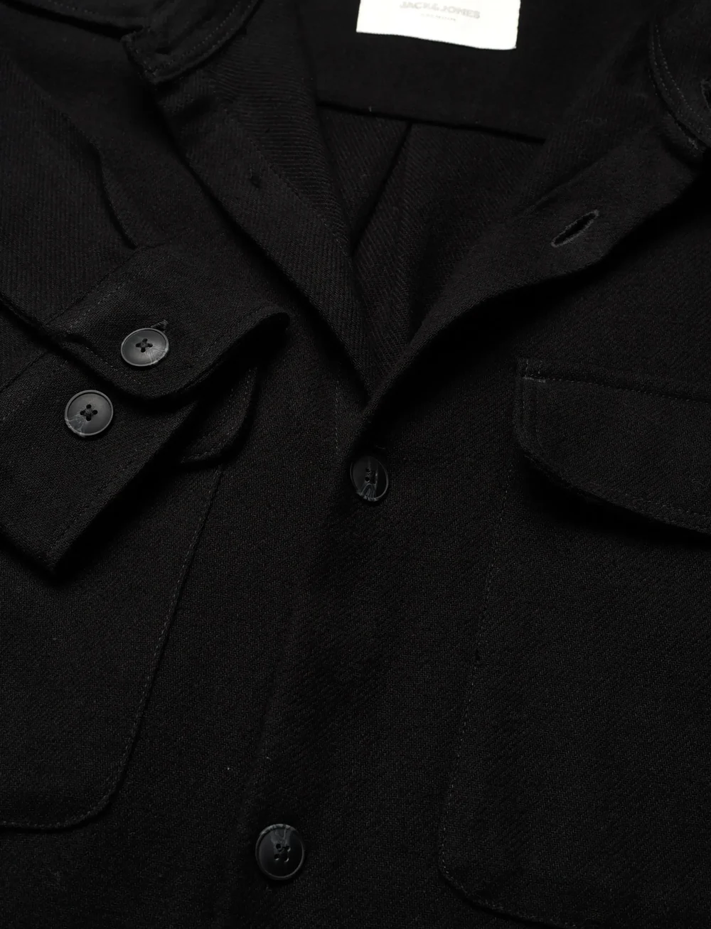 Jack & Jones - JPRRAYLE MELANGE SOLID L/S OVERSHIRT SN - kollektioner - black beauty - 2