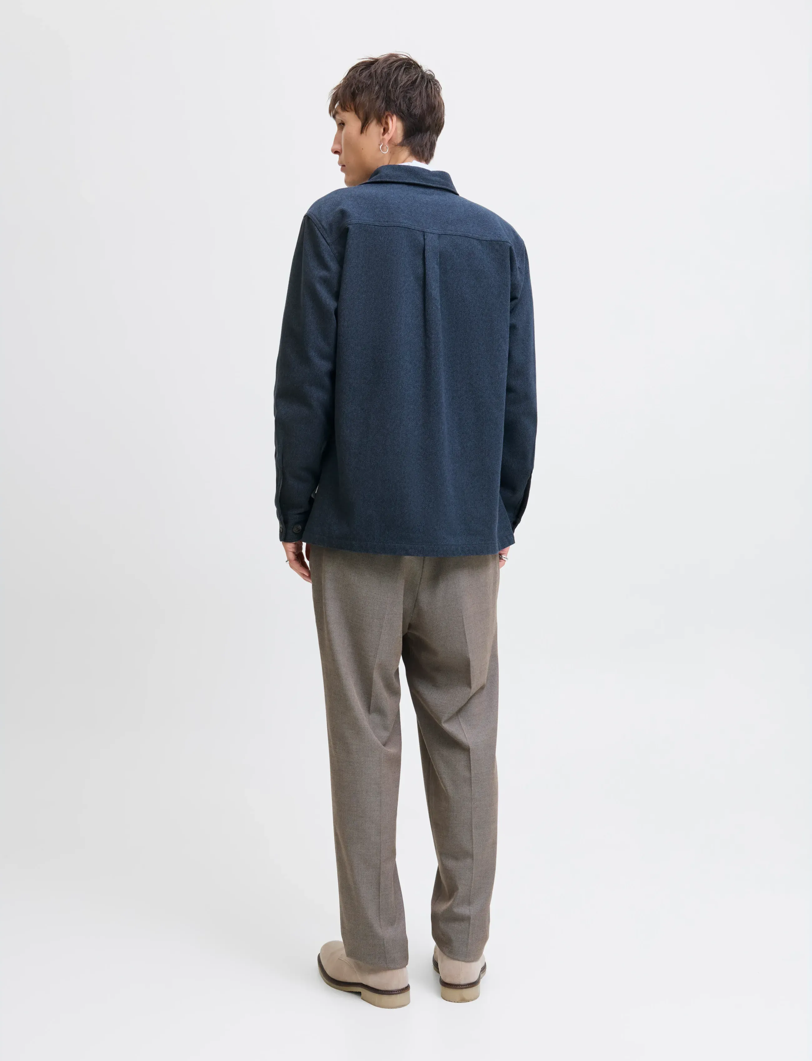 Jack & Jones - JPRRAYLE MELANGE SOLID L/S OVERSHIRT SN - kollektioner - dark navy - 2