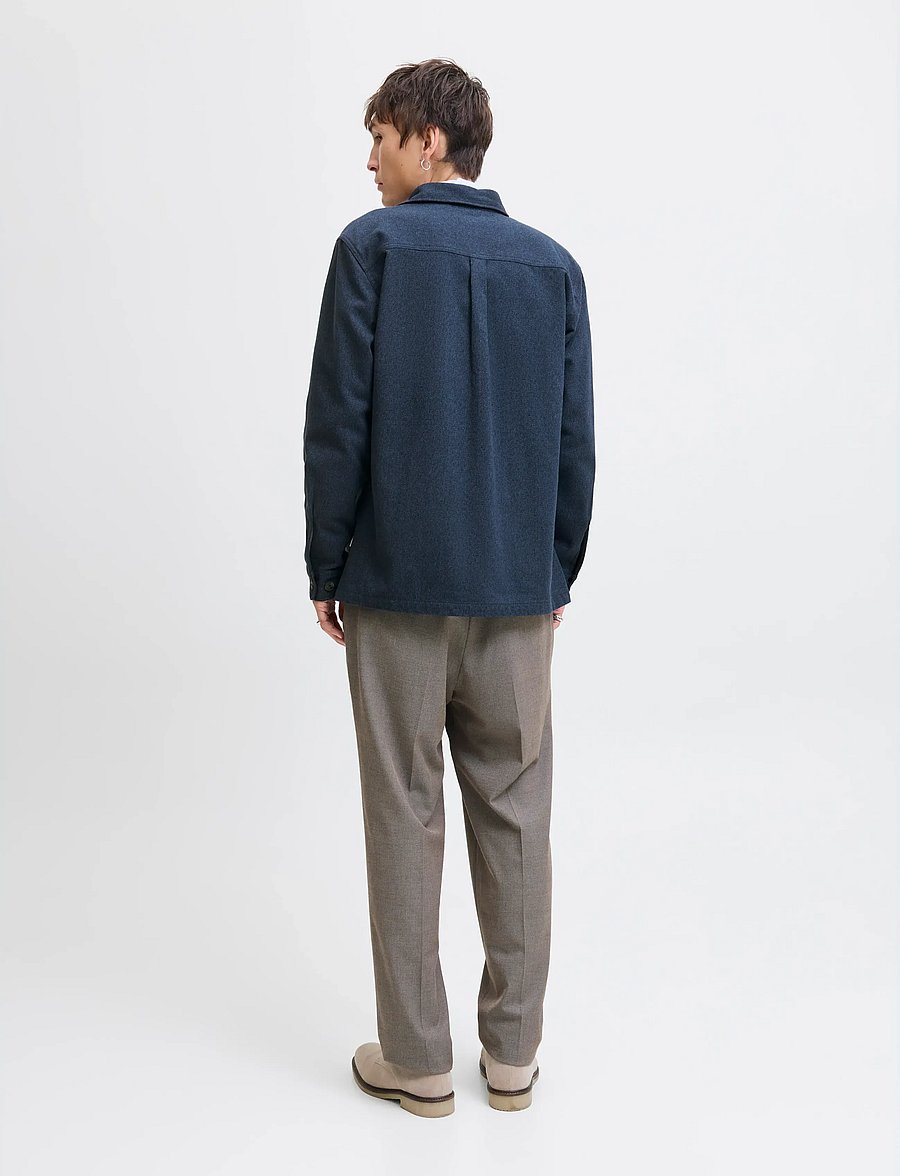 Jack & Jones - JPRRAYLE MELANGE SOLID L/S OVERSHIRT SN - kollektionen - dark navy - 2