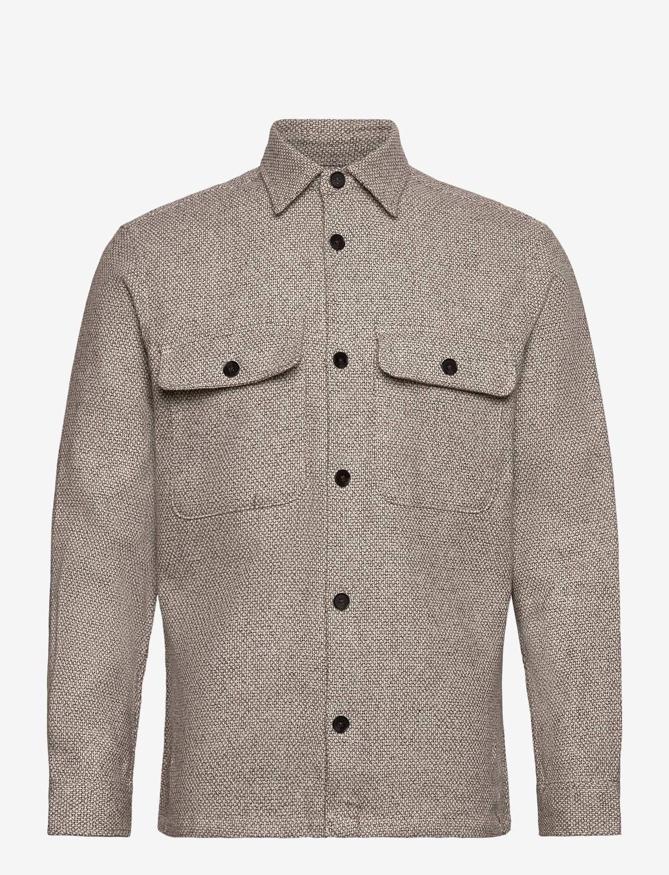 Jack & Jones - JPRRAYLE MELANGE SOLID L/S OVERSHIRT SN - kolleksjoner - ermine - 1